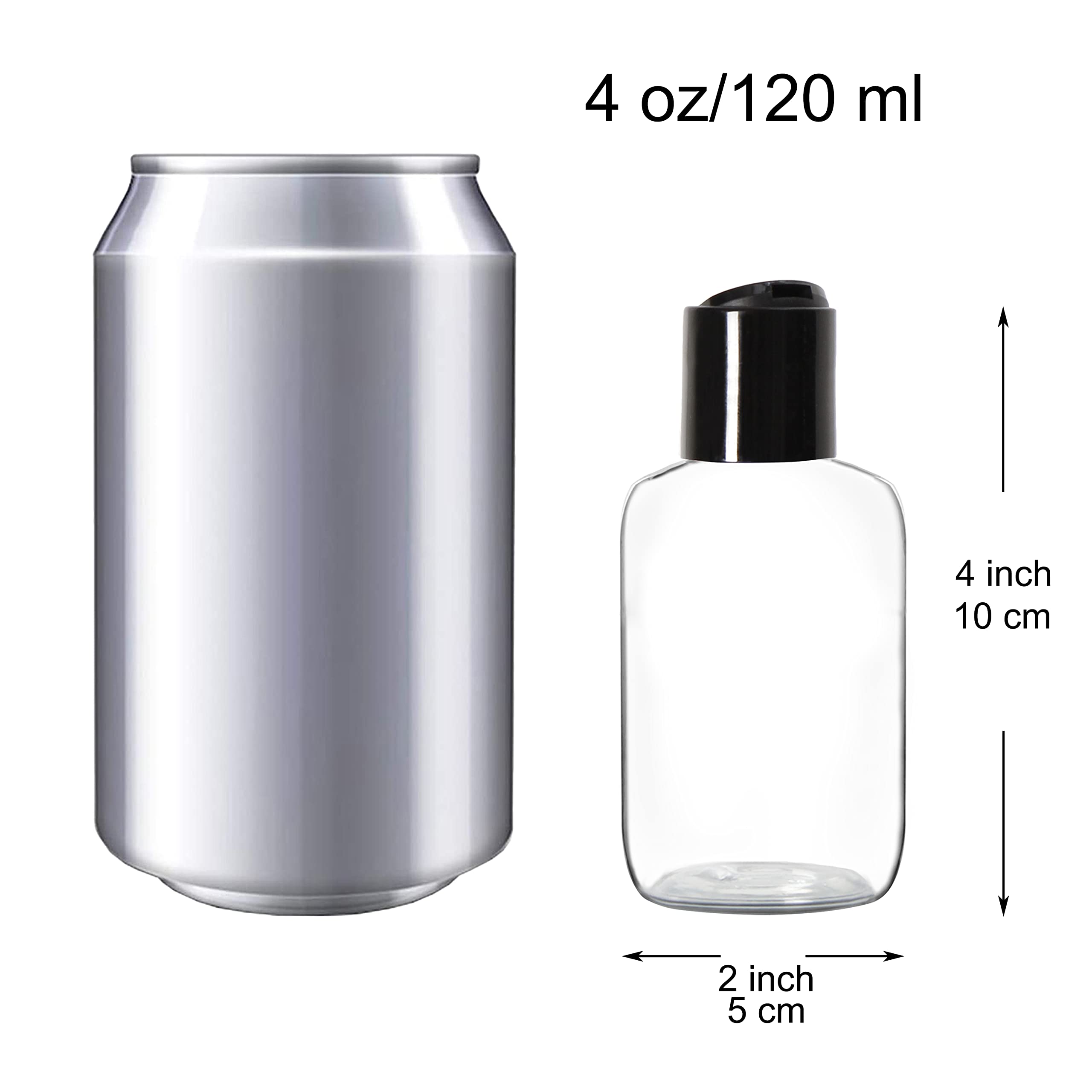 Youngever 12 Pack 4 Ounce Empty Squeeze Containers with Disc Cap, Plastic Bottles with Disc Top Flip Cap, Refillable Cosmetic Bottles, Squeeze Containers