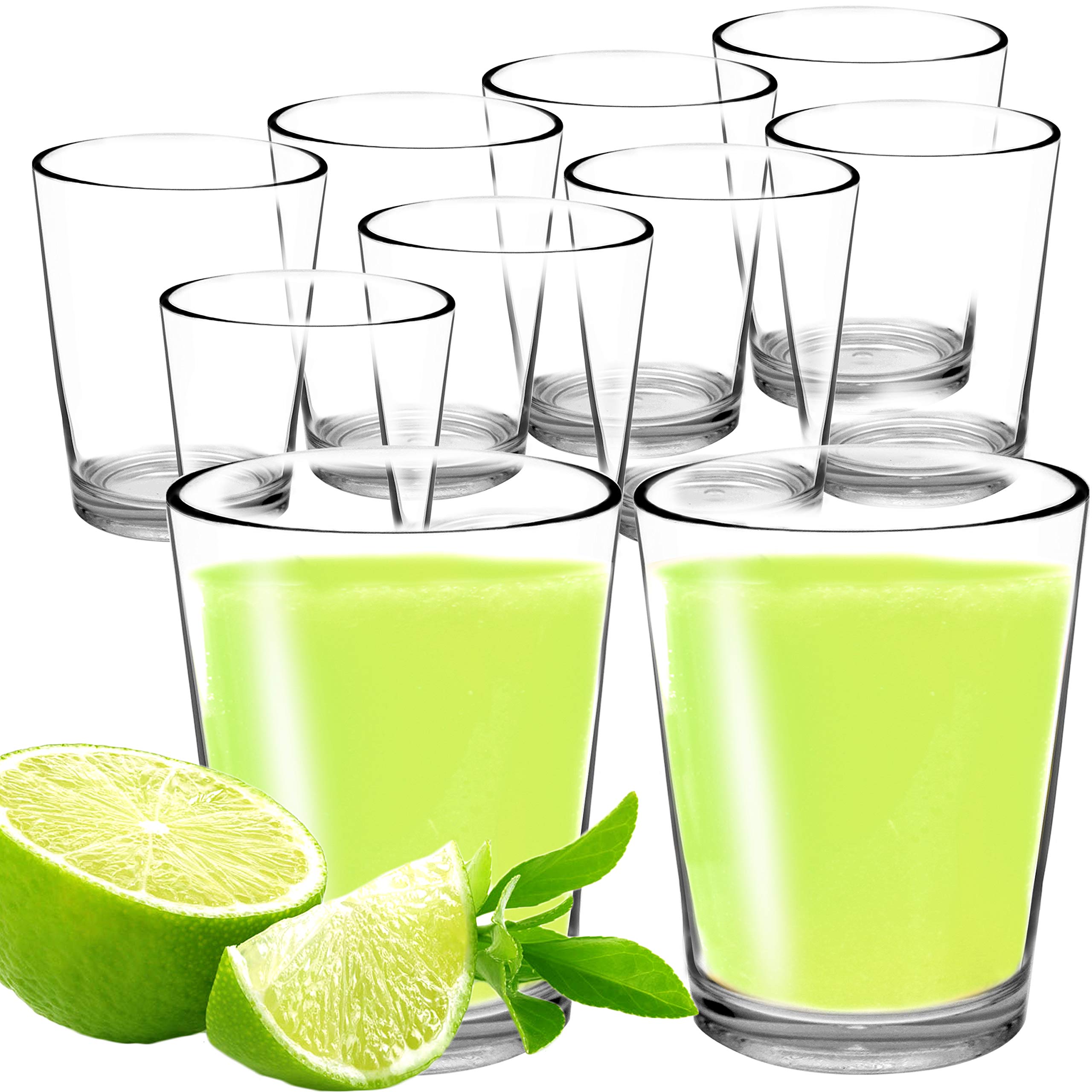 Youngever 16 oz Bistro Clear Plastic Tumblers, Drinking Glasses, Reusable Cups, Unbreakable Set of 8