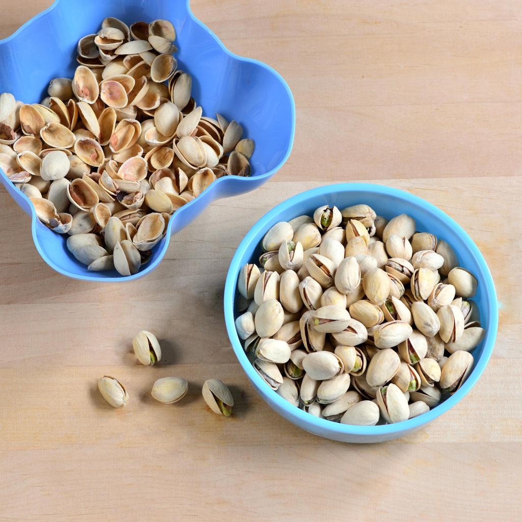 Youngever 2 Pack Plastic Nut Bowls, Double Dish Snack Serving Bowls, 8 Inch Pistachio Bowl, Nuts Serving Bowl for Peanuts, Pistachio, Edamame, Fruit