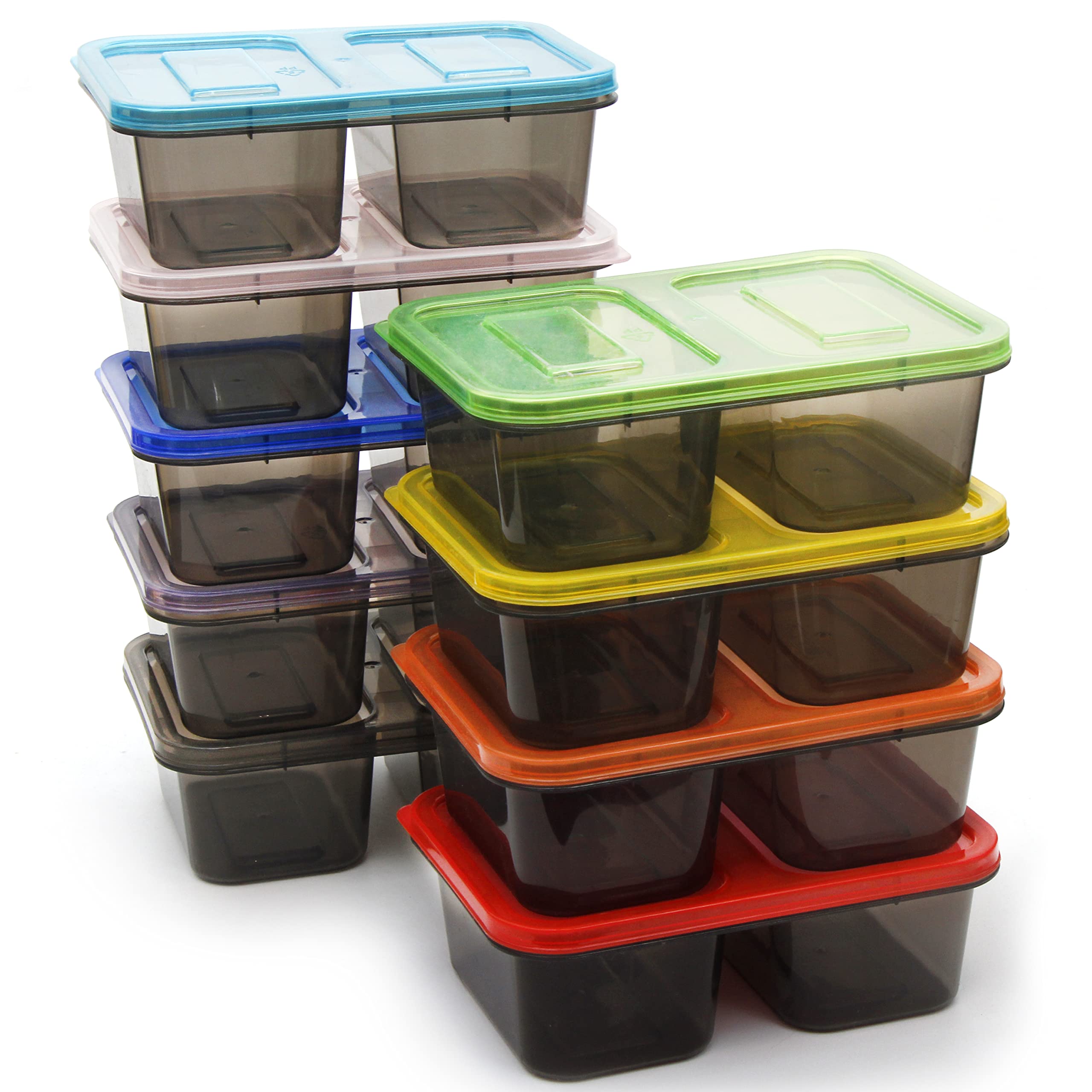 Youngever 9 Sets Bento Lunch Box, Meal Prep Containers, Reusable Plastic Food Storage Container Boxes
