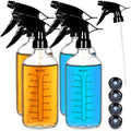 Youngever 4 Pack 16 Ounce Empty Glass Spray Bottles with Measurements, Spray Bottles for Hair and Cleaning Solutions