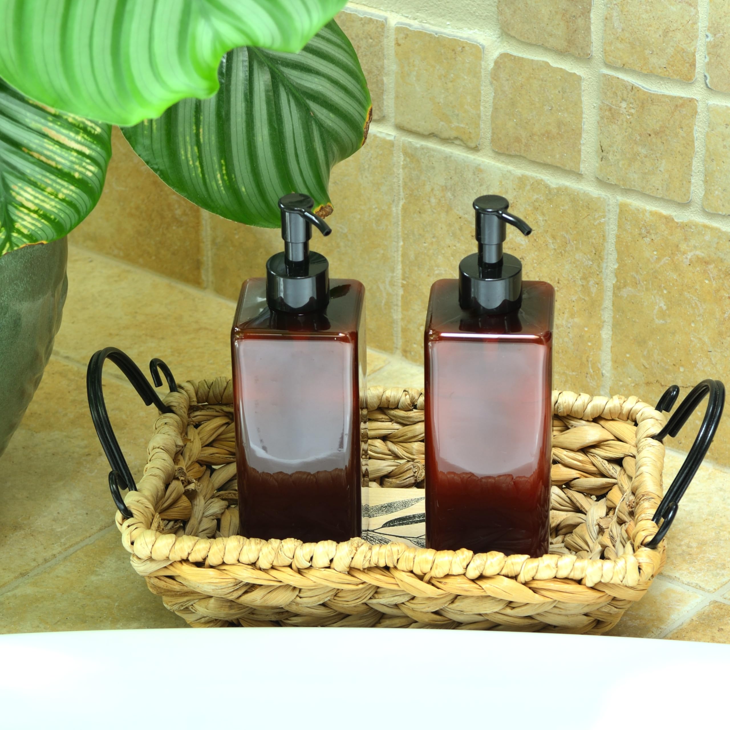 Youngever 5 Pack 16 Ounce Plastic Pump Bottles, Refillable Square Plastic Pump Bottles for Dispensing Lotions, Shampoos and More