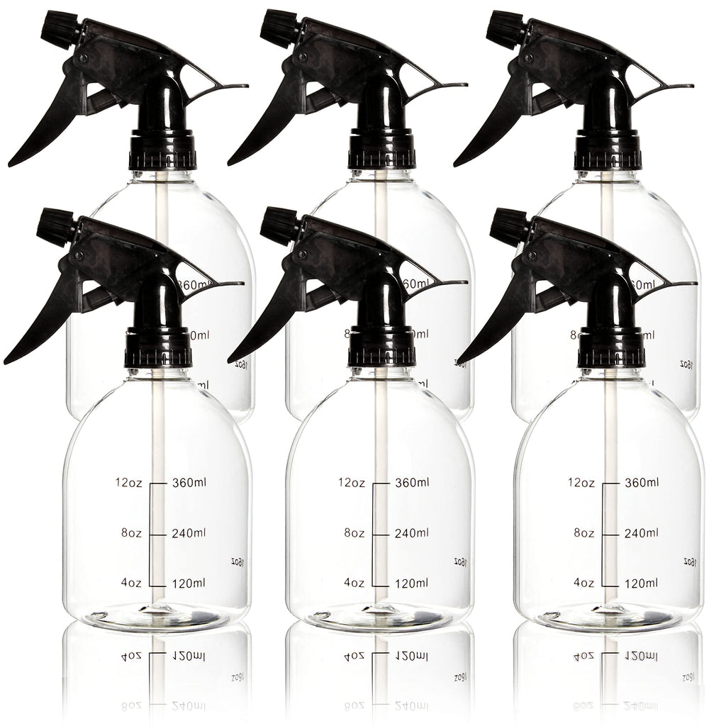 Youngever 6 Pack Empty Plastic Spray Bottles, Spray Bottles for Hair and Cleaning Solutions, 6 Pack 16 Ounce Bottles