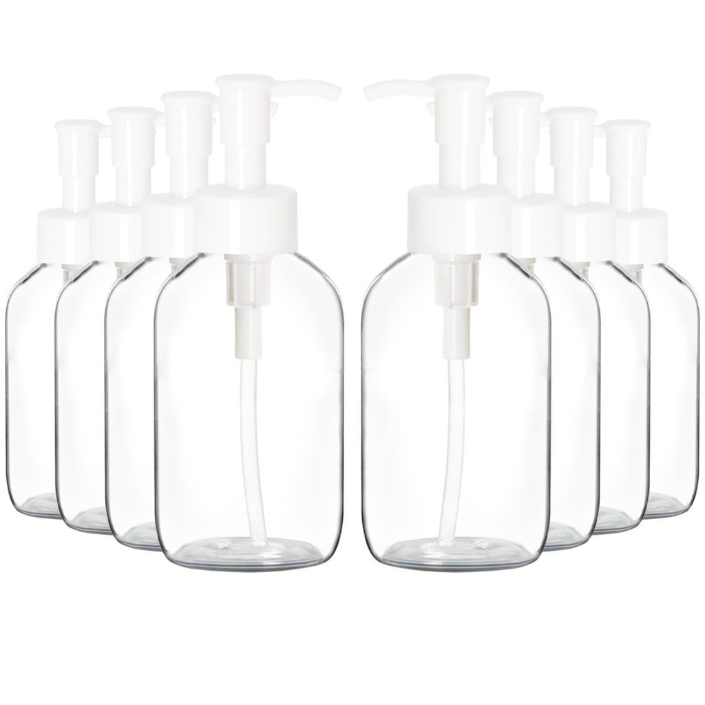 Youngever 12 Pack 4 Ounce Plastic Pump Bottles, Refillable Plastic Pump Bottles for Dispensing Lotions, Liquid Soap