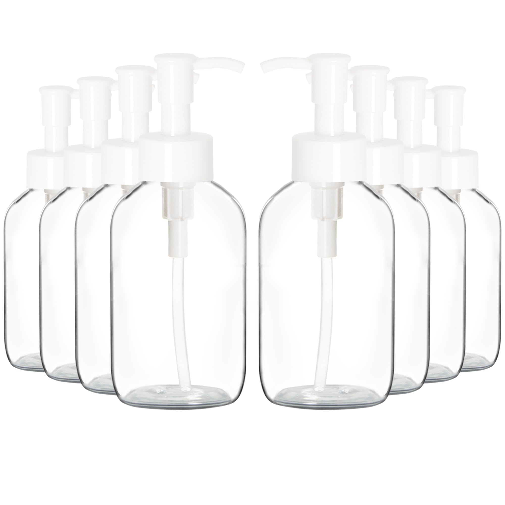 Youngever 12 Pack 4 Ounce Plastic Pump Bottles, Refillable Plastic Pump Bottles for Dispensing Lotions, Liquid Soap