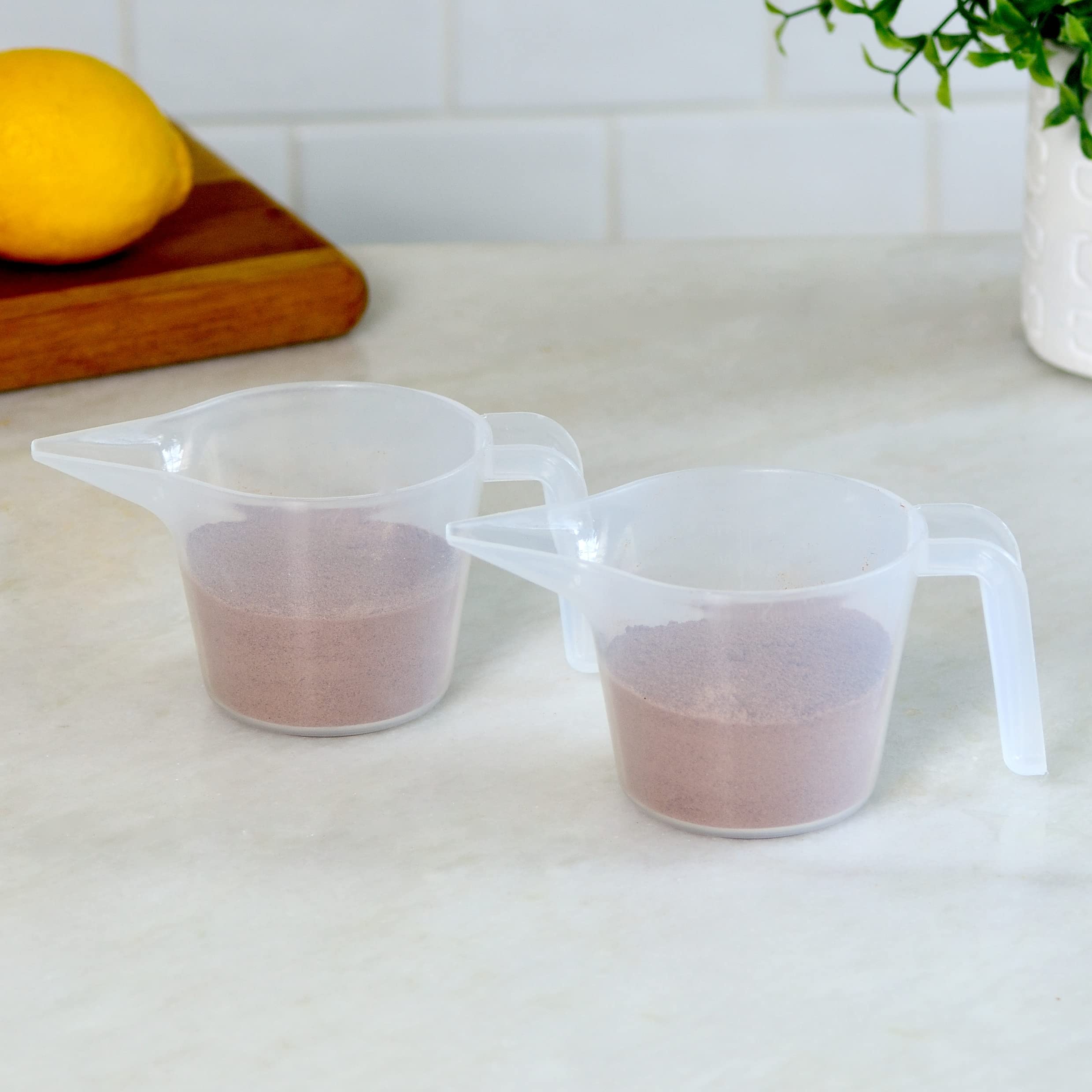 Youngever 4 Pack Plastic Measuring Cups, Clear Measuring Cups