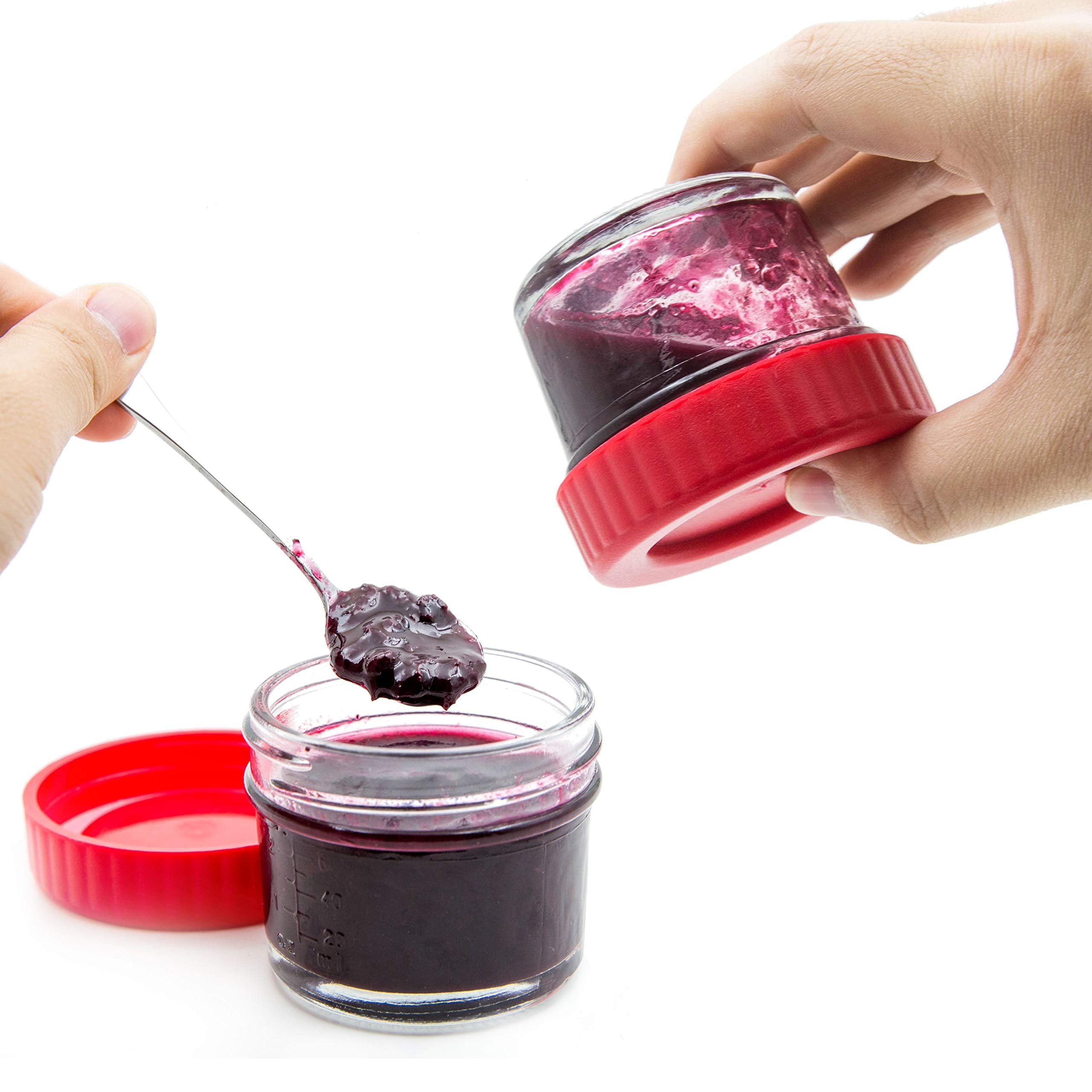 Youngever Glass Baby Food Storage, 4 Ounce Stackable Baby Food Glass Containers with Airtight Lids, Glass Jars with Lids, 8 Assorted Colors (8 Pack)