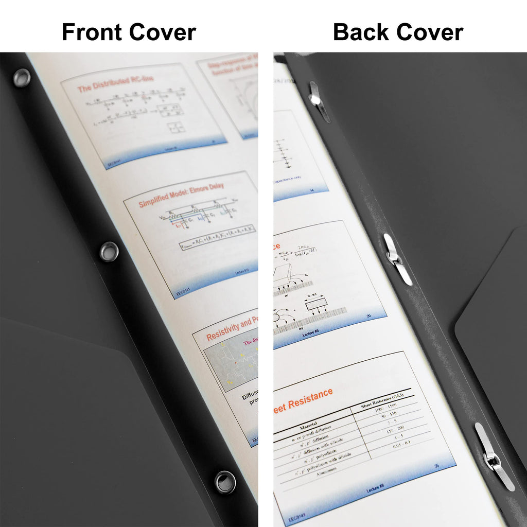 Youngever 6 Pack Heavy Duty Plastic Two Pocket Folders with 3 Prongs, Metal Prongs Fastener, Heavy Duty Plastic 2 Pocket Folder