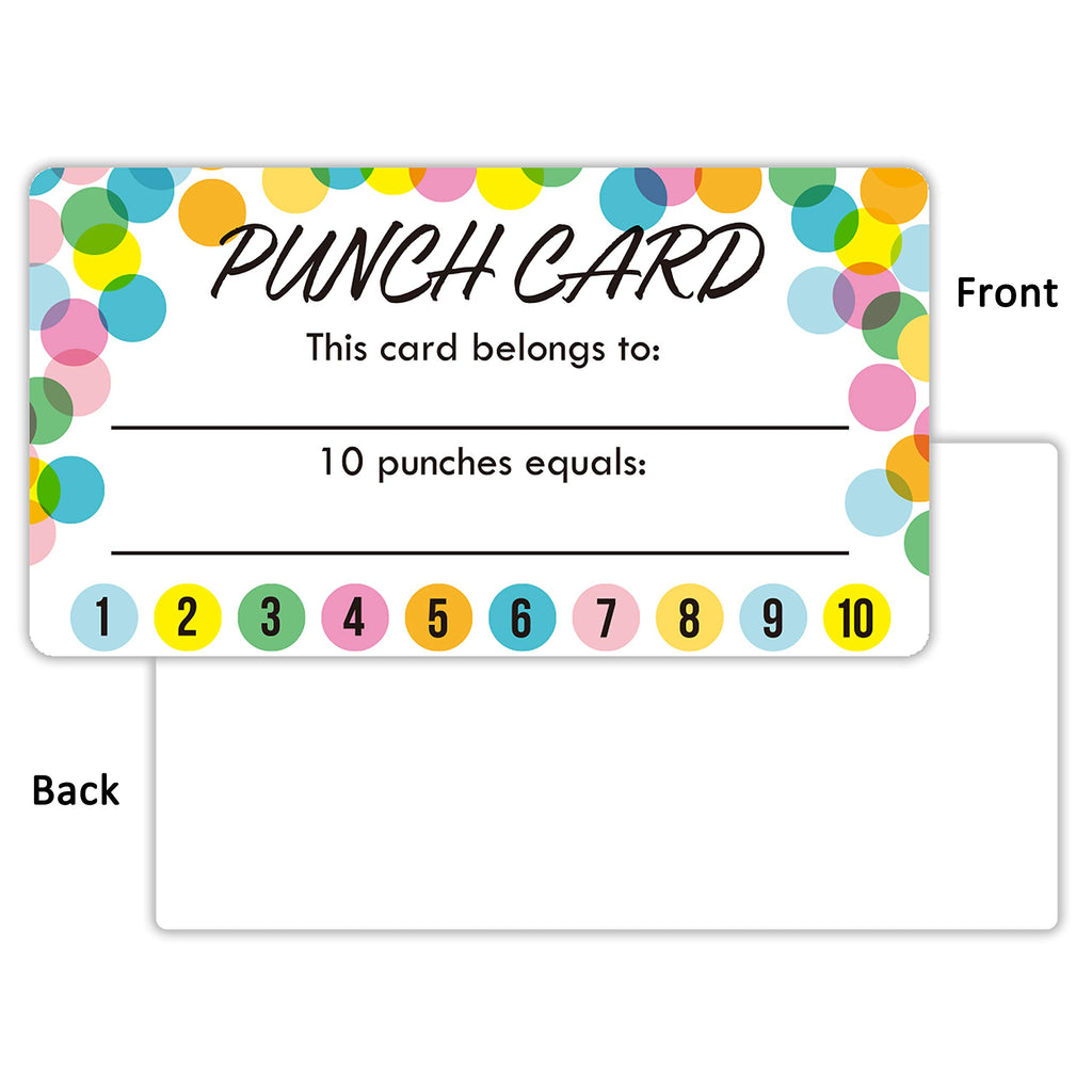 Youngever Punch Cards 210 Pack, Incentive Loyalty Reward Card for Classroom, Business, Kids, Students, Teachers 3.5 inch x 2 inch