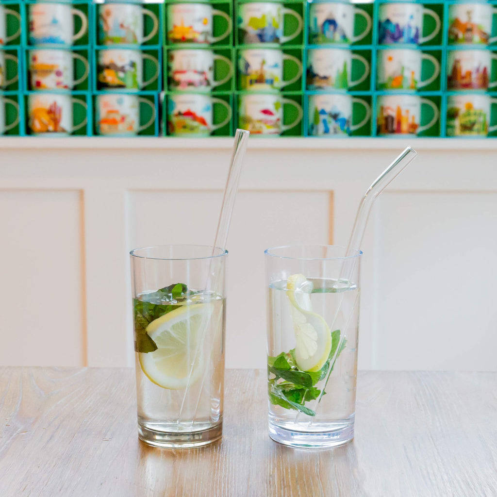 Youngever Reusable Glass Straws Assortment, 9 inches, Eco Friendly with Brush