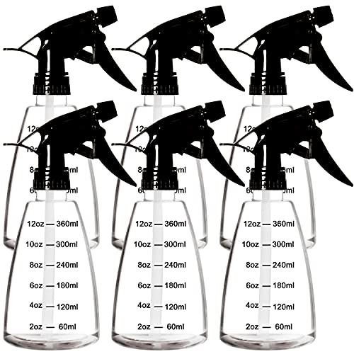 Youngever 6 Pack Clear Empty Plastic Spray Bottles, Spray Bottles for Hair and Cleaning Solutions