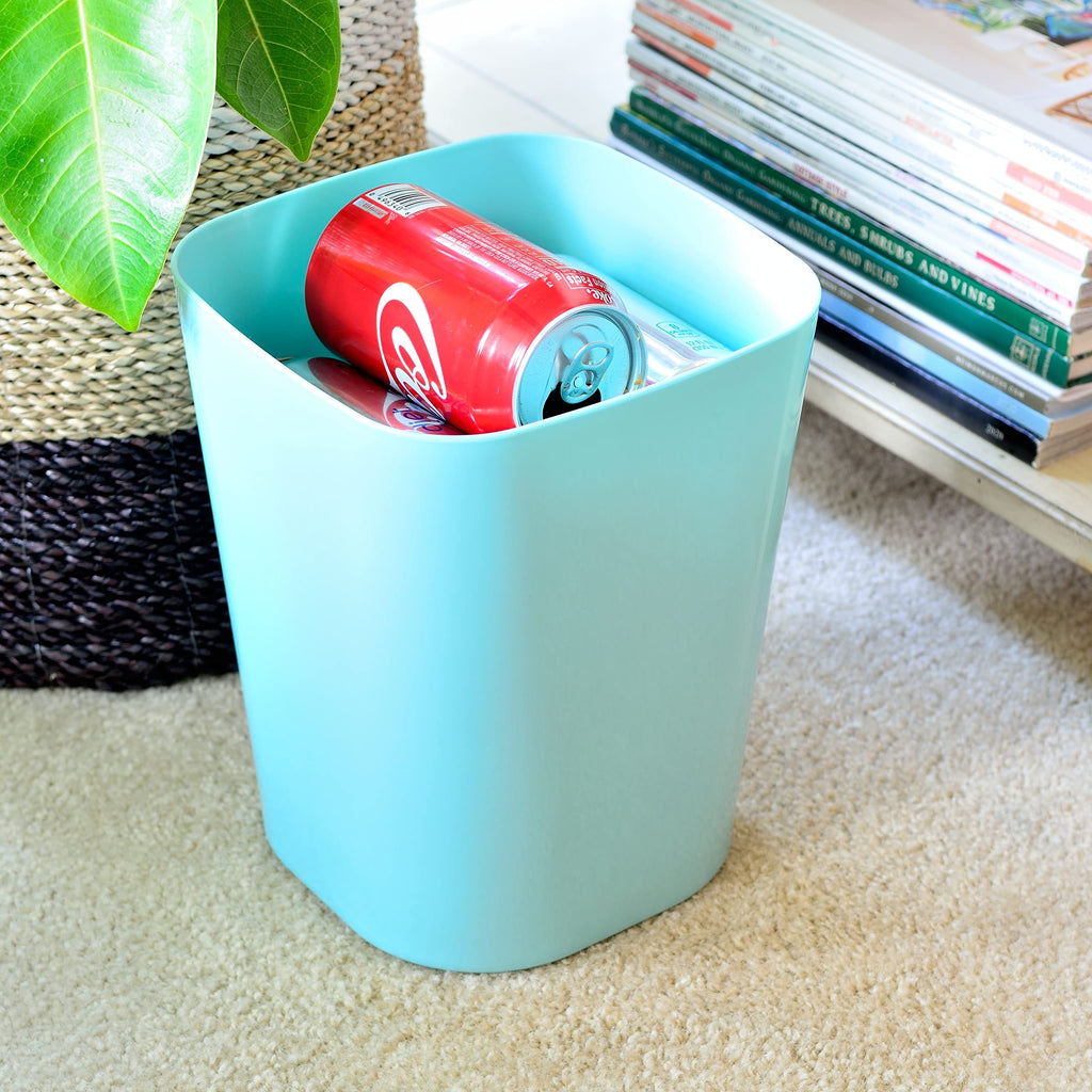 Youngever 2 Pack 1.5 Gallon Square Trash Can, Plastic Garbage Container Bin, Small Trash Bin for Home Office, Living Room, Study Room, Kitchen, Bathroom