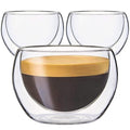 Youngever 3 Pack Espresso Cups, Double Wall Thermo Insulated Espresso Cups, Glass Coffee Cups, 5.5 Ounce (Wide)