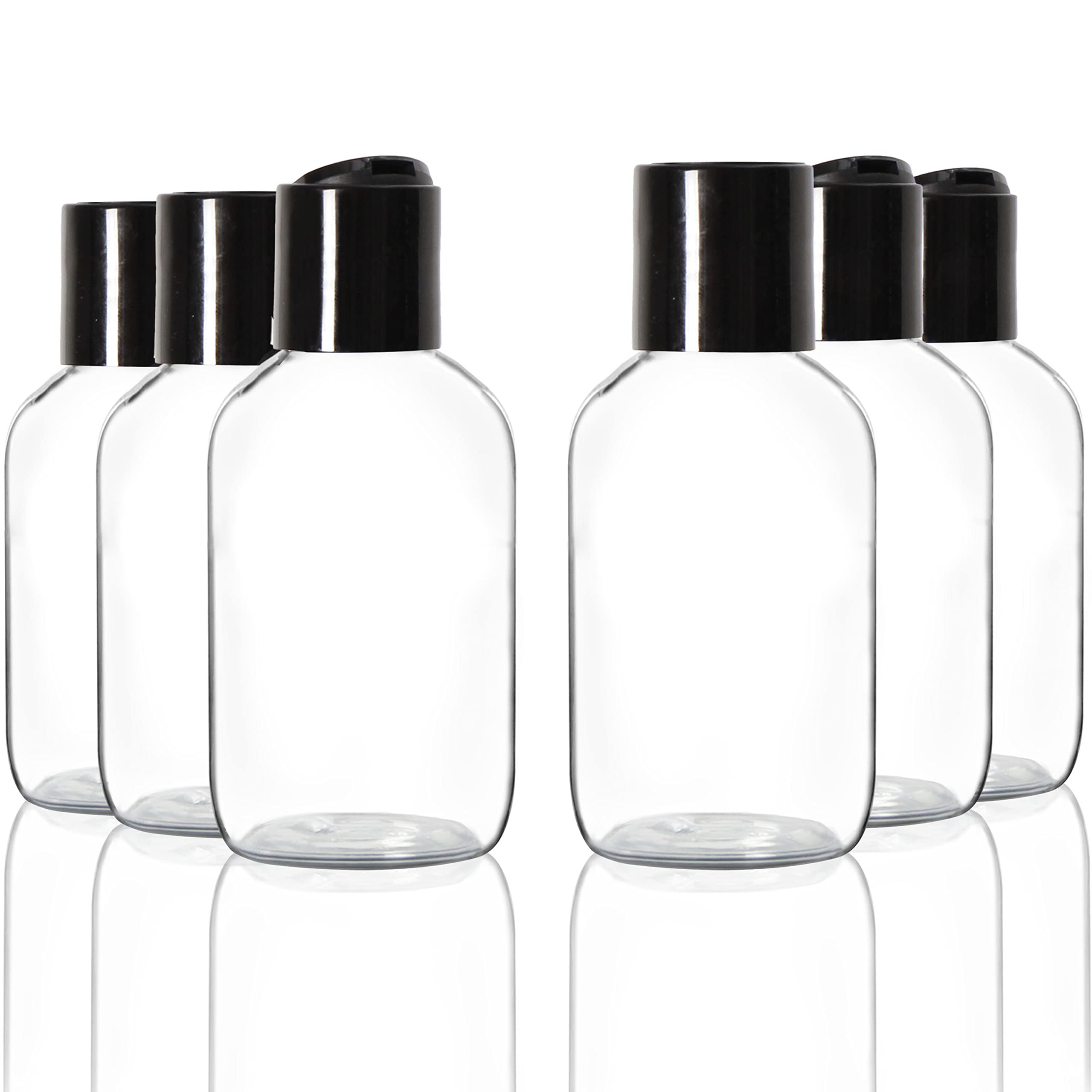 Youngever 12 Pack 4 Ounce Empty Squeeze Containers with Disc Cap, Plastic Bottles with Disc Top Flip Cap, Refillable Cosmetic Bottles, Squeeze Containers