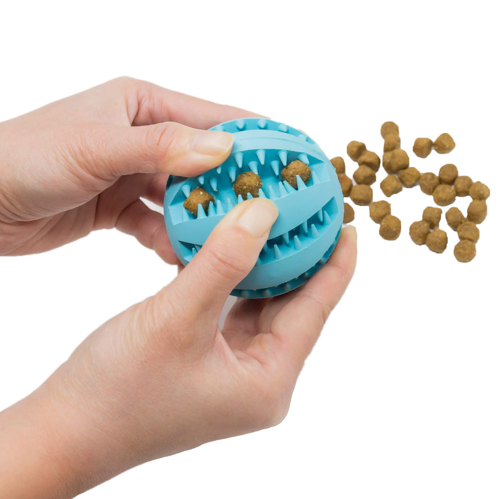 Youngever 2 Pack Dog Ball Toys for Pet Tooth Cleaning, Chewing, Fetching, Treat Ball Food Dispensing Toys