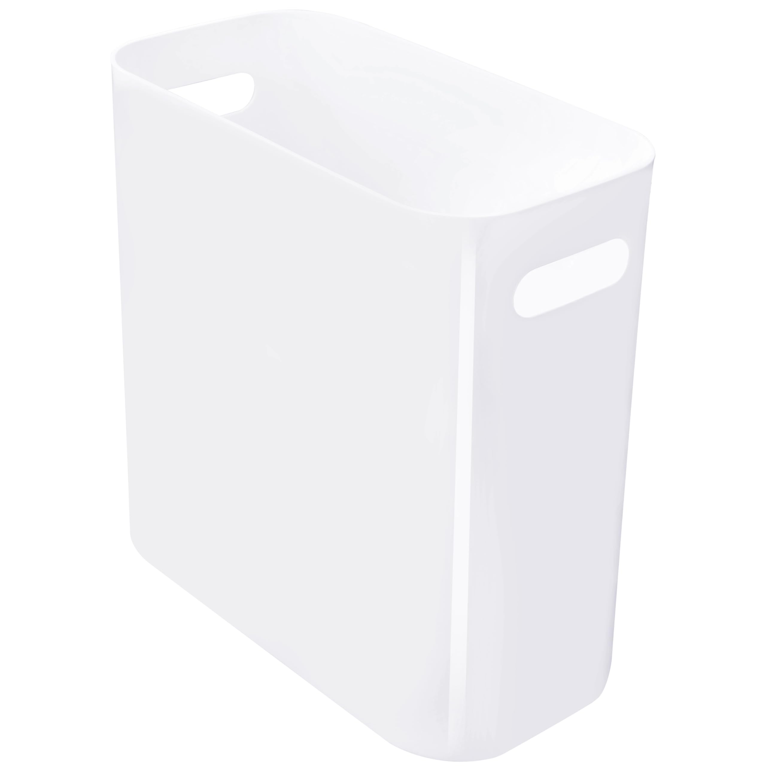 Youngever 1 Pack 3 Gallon Slim Trash Can, Plastic Garbage Container Bin, Trash Bin with Handles for Home Office, Living Room, Study Room, Kitchen, Bathroom