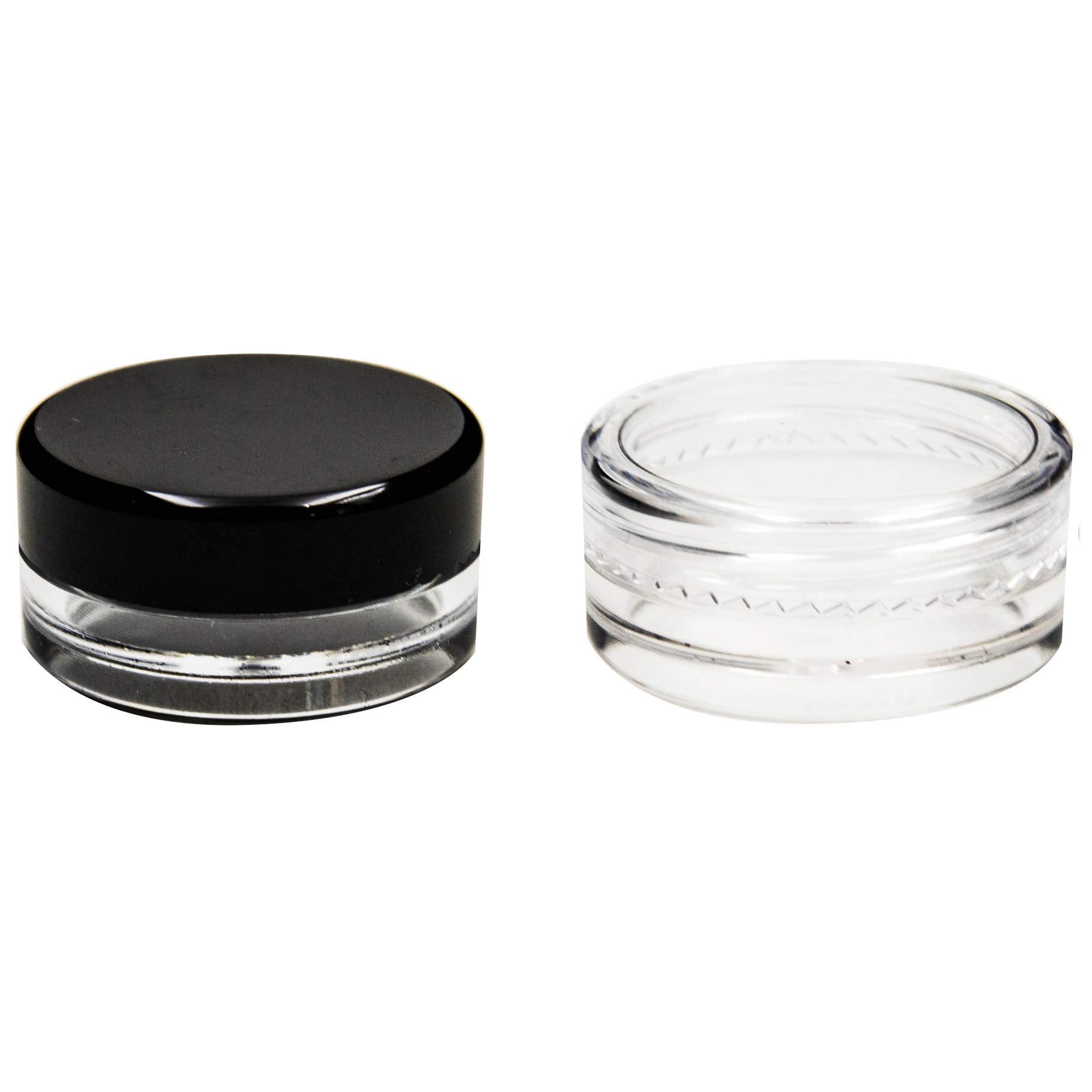 Youngever 140 Pcs Empty Plastic Cosmetic Samples Containers, Plastic Jars With Lids, 5 Mini Spatulas