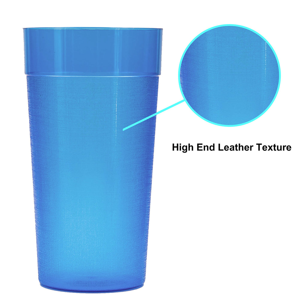 Youngever 18 Pack 20 Ounce Plastic Tumblers, Drinking Glasses, Restaurant-Quality Shatterproof Beverage Tumblers, 6 Colors, Reusable | Stackable | NO BPA | Top-rack Dishwasher Safe