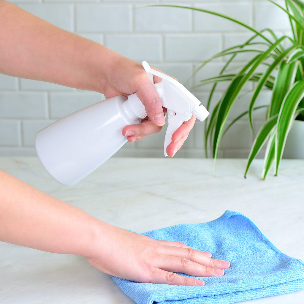 Youngever 6 Pack Empty Plastic Spray Bottles, White Spray Bottles for Hair and Cleaning Solutions