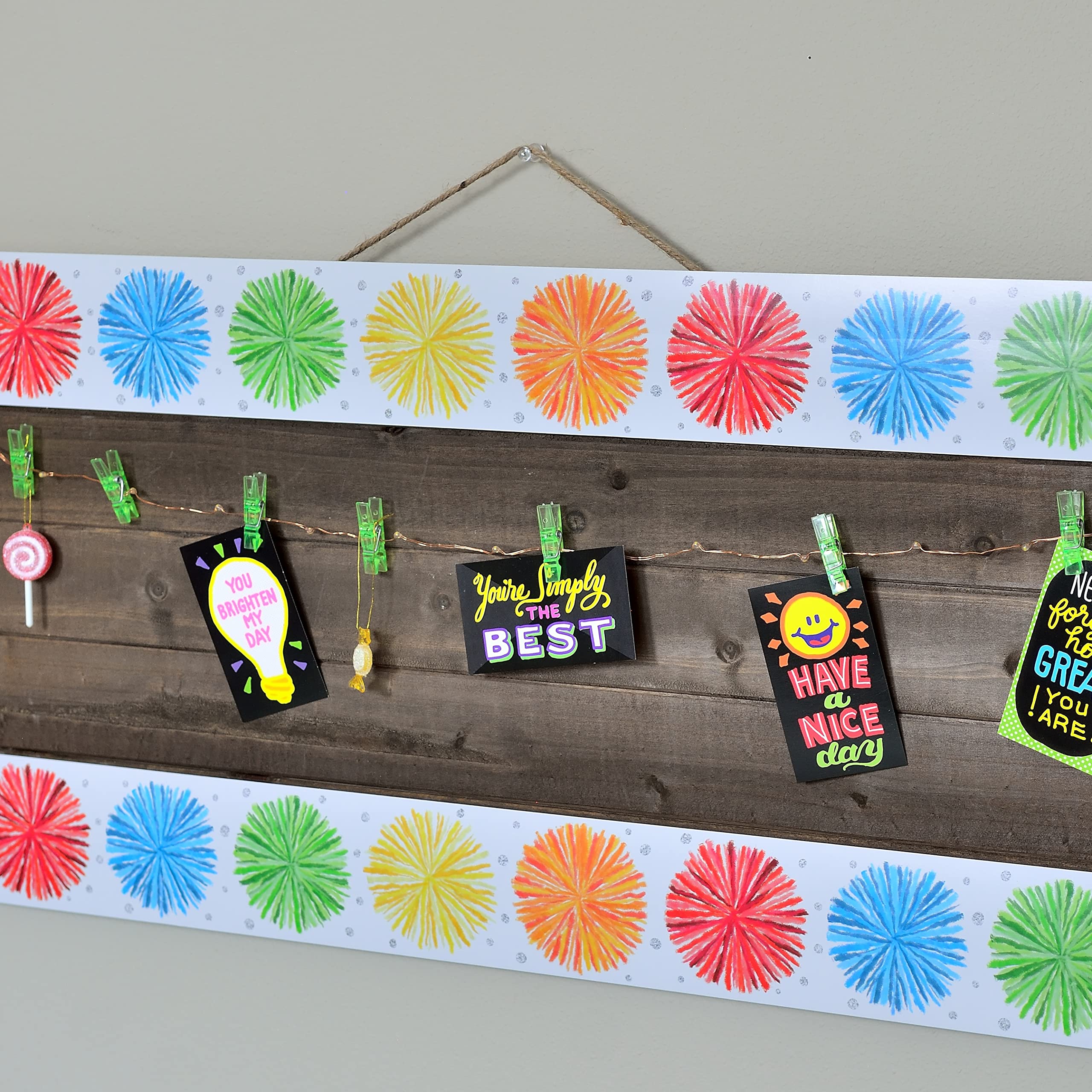 Youngever 52.5 ft Bulletin Board Borders for Classroom Decoration, Sunburst Design