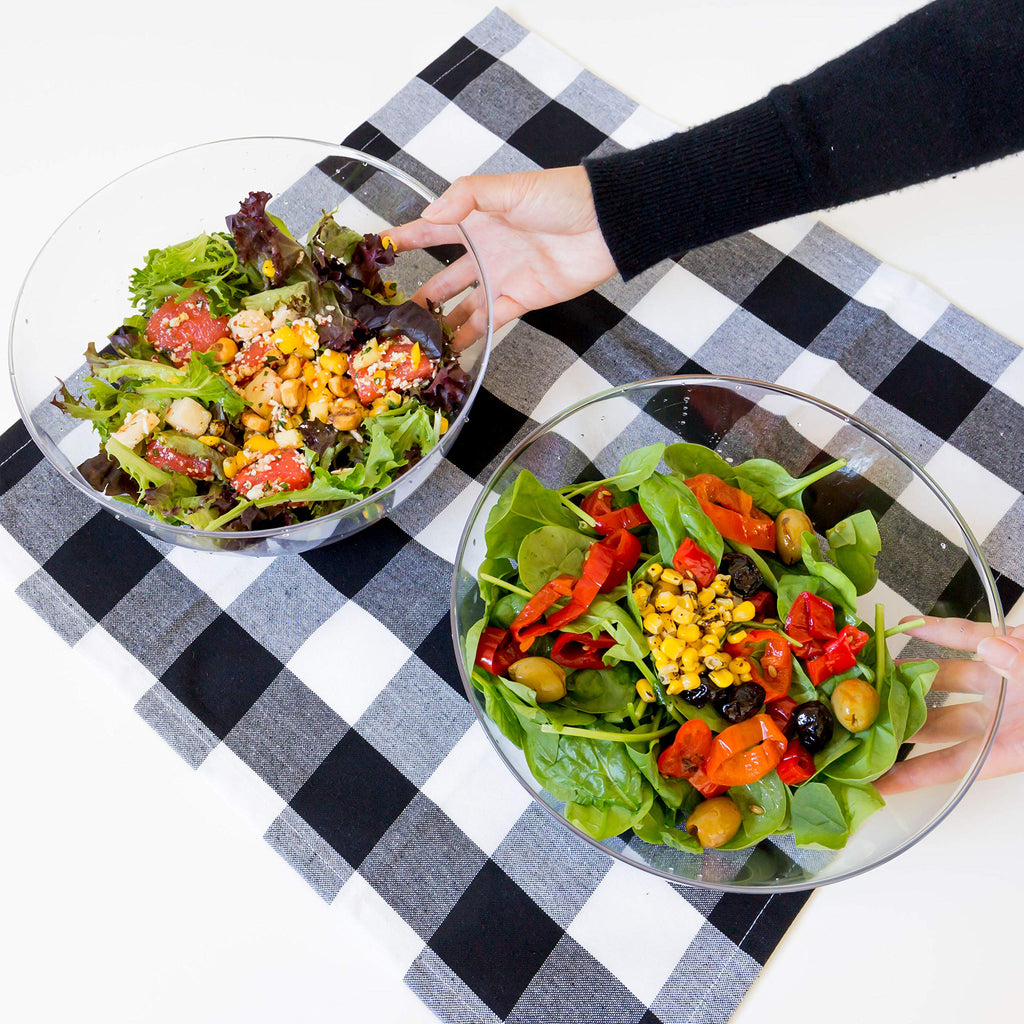 Youngever 4 Pack 115OZ Large Clear Plastic Mixing and Serving Bowls, Popcorn Bowls, Salad Bowls, Chip and Dip Serving Bowls