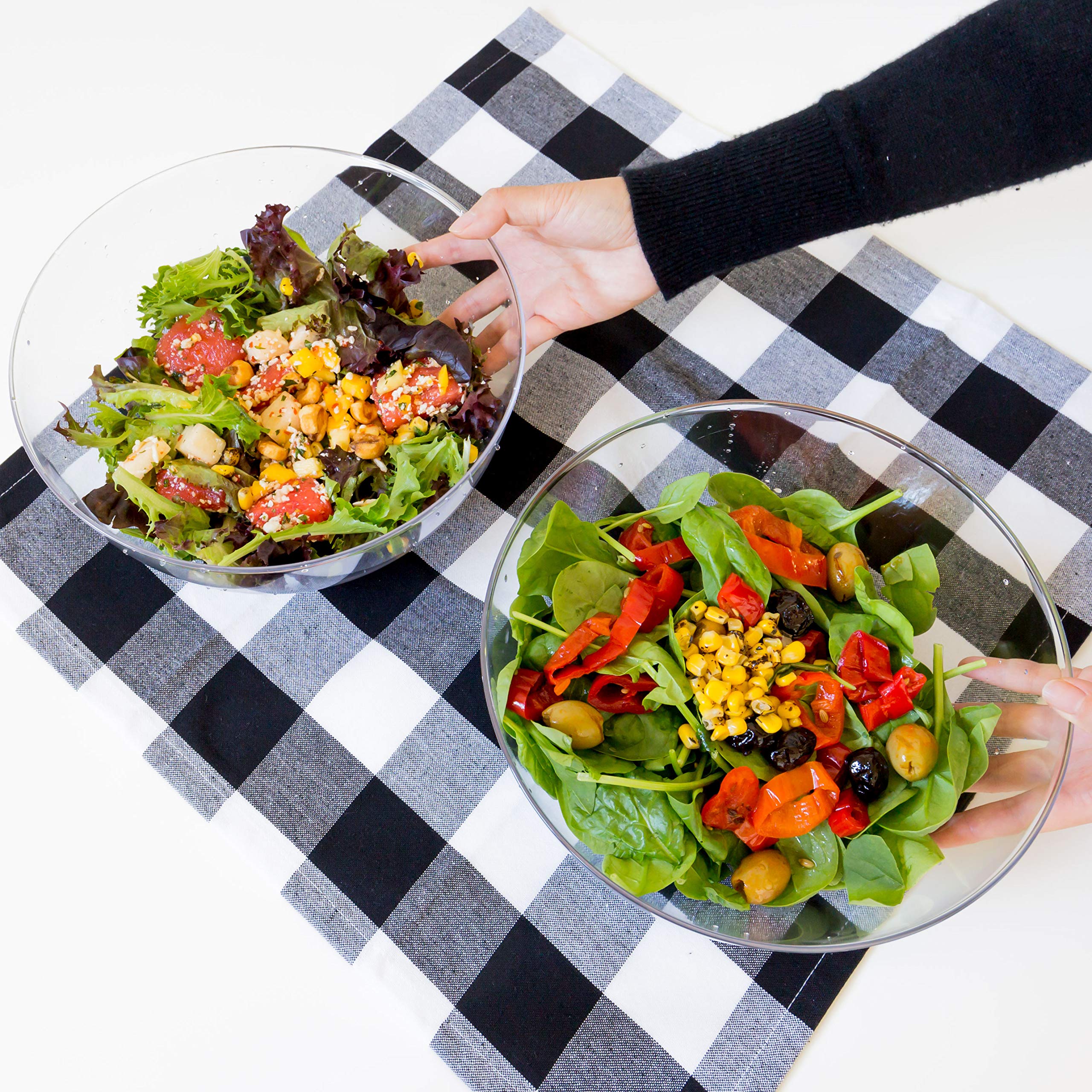 Youngever 4 Pack 115OZ Large Clear Plastic Mixing and Serving Bowls, Popcorn Bowls, Salad Bowls, Chip and Dip Serving Bowls