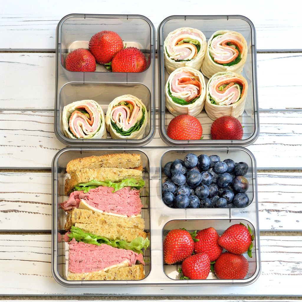 Youngever 9 Sets Bento Lunch Box, Meal Prep Containers, Reusable Plastic Food Storage Container Boxes