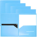 Youngever 6 Pack Heavy Duty Plastic Two Pocket Folders, Heavy Duty Plastic 2 Pocket Folder
