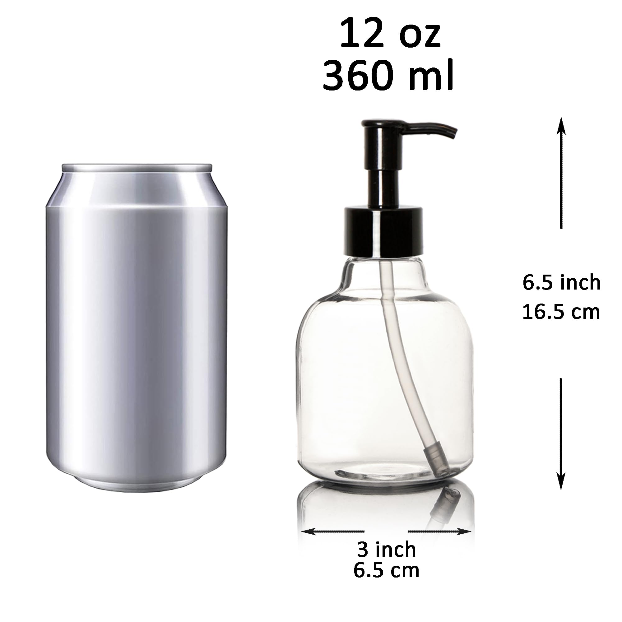 Youngever 6 Pack Plastic Pump Bottles, Clear Refillable Plastic Pump Bottles with Travel Lock