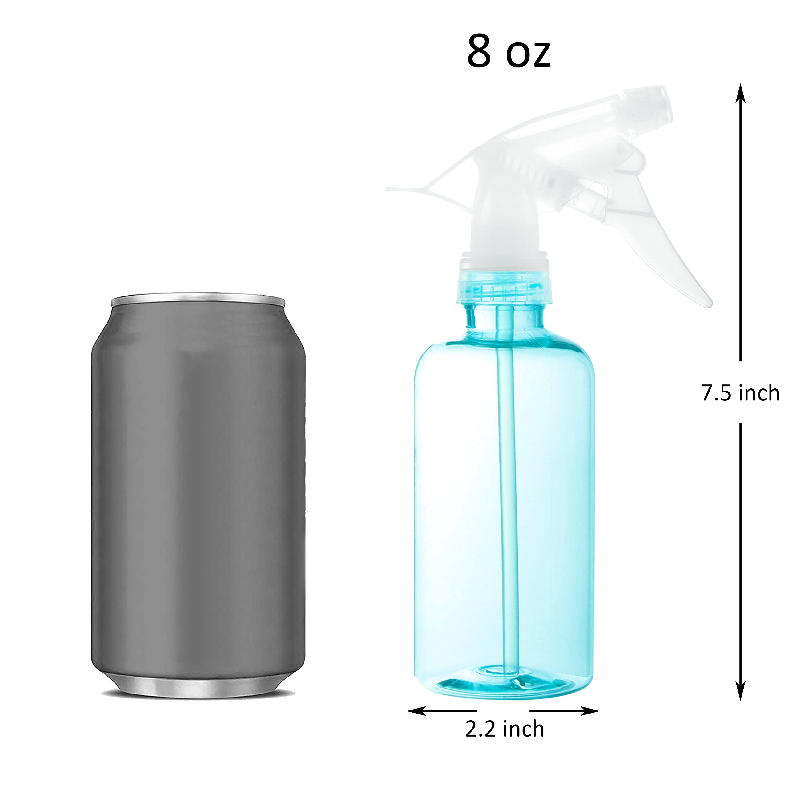 Youngever 6 Pack Empty Plastic Spray Bottles, Color Spray Bottles for Hair and Cleaning Solutions