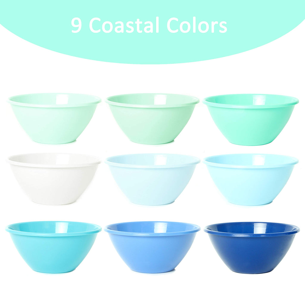 Youngever 32 ounce Plastic Bowls, Large Cereal Bowls, Large Soup Bowls, Set of 9