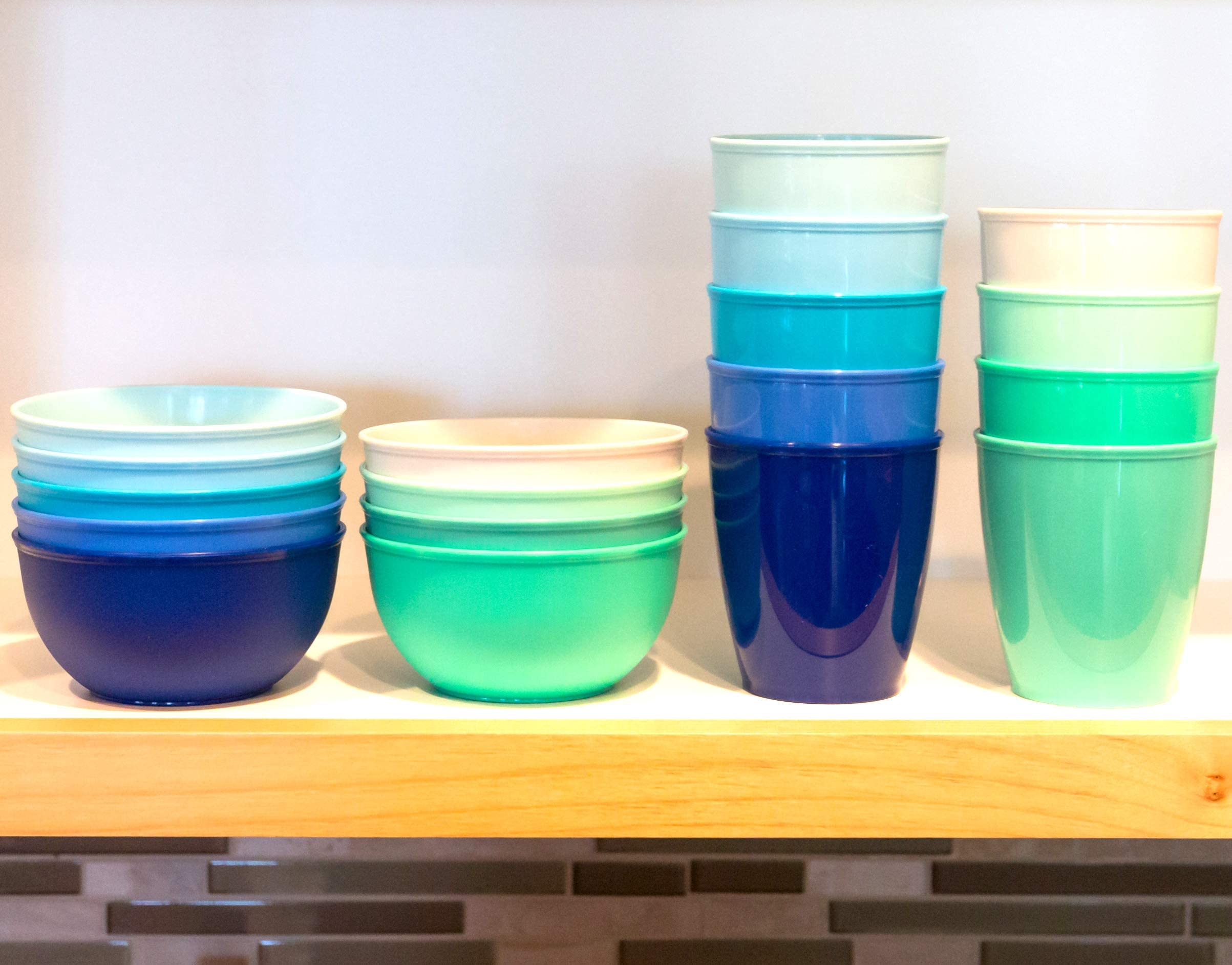 Youngever 9 Pack 10 Ounce Plastic Bowls, Kids Plastic Bowls, Set of 9