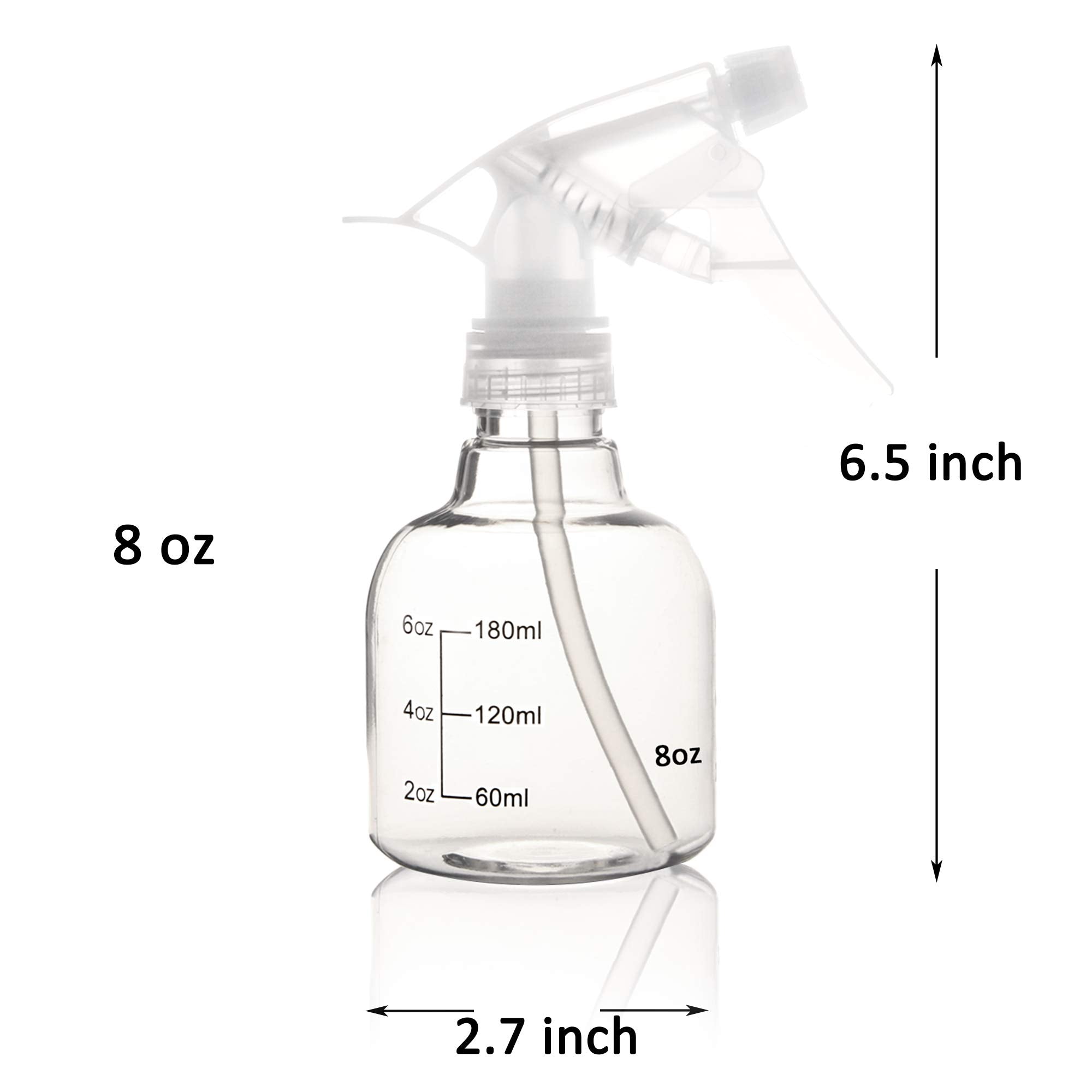 Youngever 6 Pack Empty Plastic Spray Bottles, Spray Bottles for Hair and Cleaning Solutions