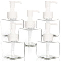 Youngever 5 Pack 4 Ounce Plastic Pump Bottles, Square Refillable Plastic Pump Bottles for Dispensing Lotions, Liquid Soap