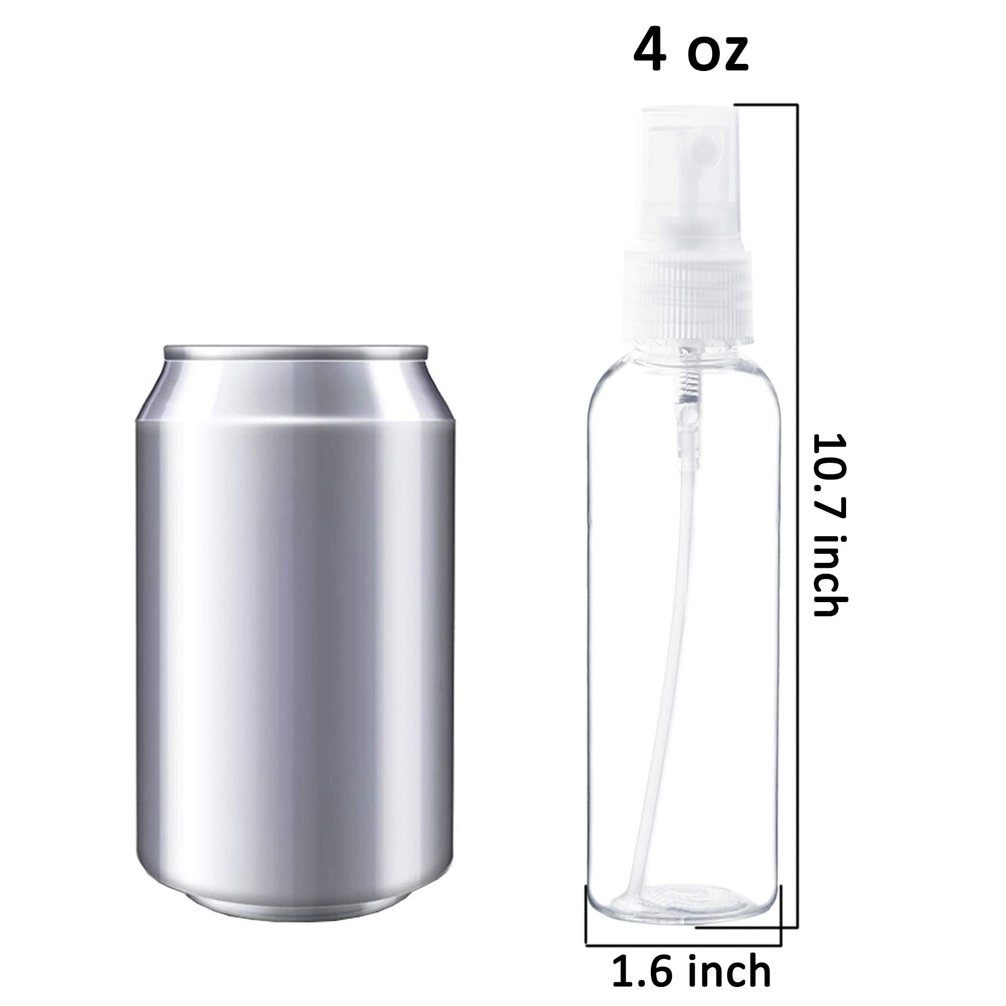 Youngever 10 Pack Plastic Spray Bottles 4 Ounce, Refillable Plastic Spray Bottles with Lids, Clear Empty Fine Mist Plastic Mini Travel Bottles