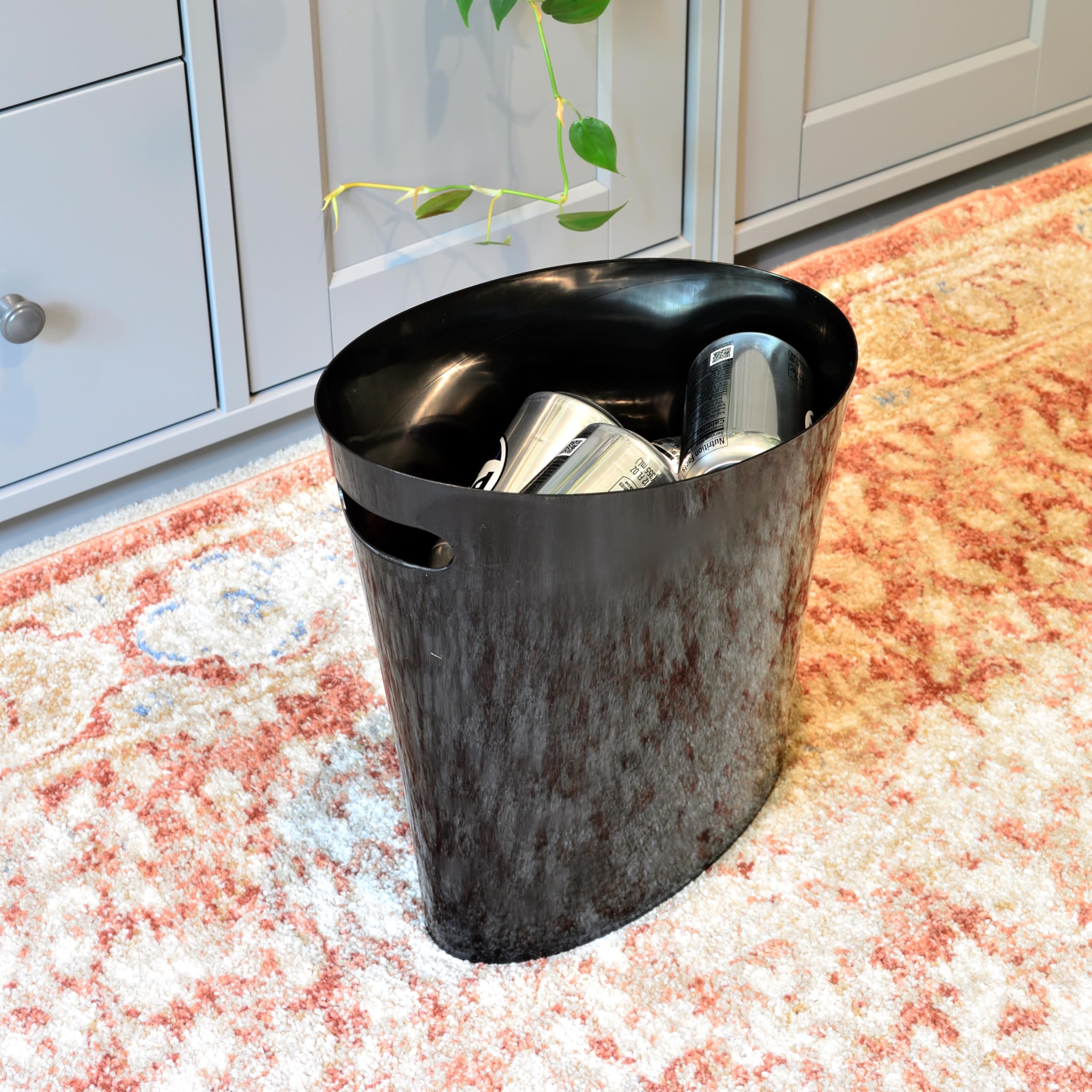 Youngever 2 Gallon Slim Trash Can, Plastic Garbage Container Bin, Small Trash Bin with Handles for Home Office, Living Room, Study Room, Kitchen, Bathroom (2 Pack)