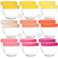 Youngever 18 Sets Baby Food Storage, 2 Ounce Baby Food Containers with Lids, 9 Pink Colors, with Lids Labels
