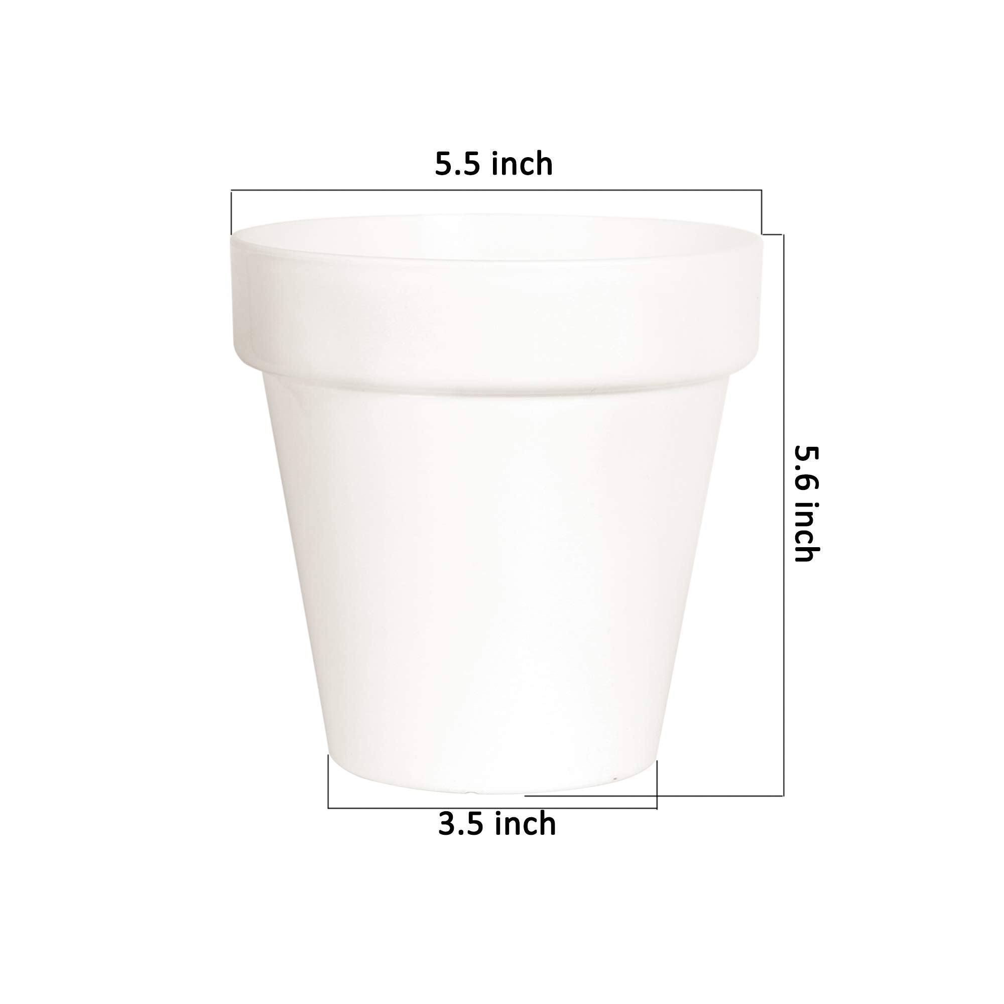 Youngever 8 Pack 5.5 Inch Plastic Planters Indoor Flower Plant Pots, Classic Decorative Gardening Pot with Drainage Holes