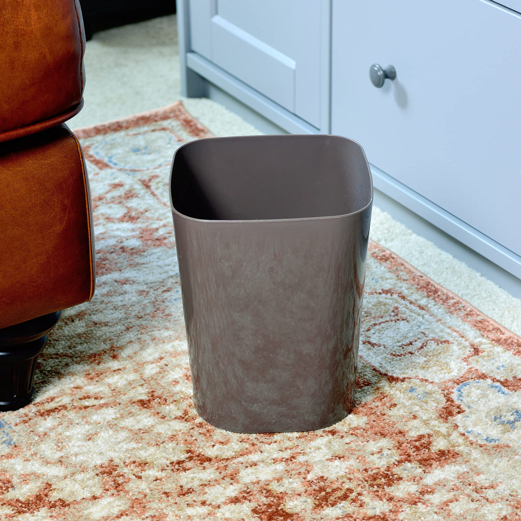 Youngever 2 Pack 1.5 Gallon Square Trash Can, Plastic Garbage Container Bin, Small Trash Bin for Home Office, Living Room, Study Room, Kitchen, Bathroom
