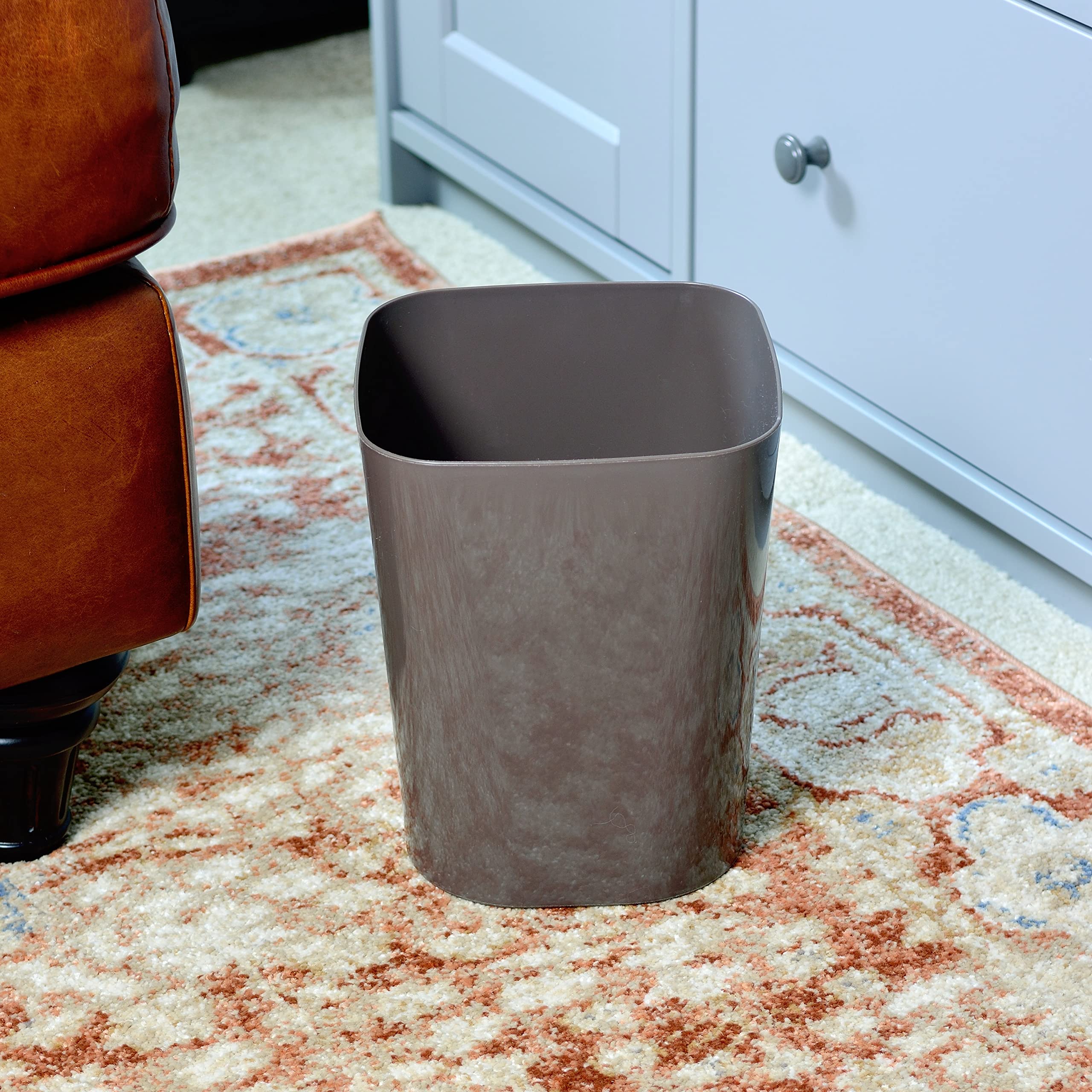 Youngever 2 Pack 1.5 Gallon Square Trash Can, Plastic Garbage Container Bin, Small Trash Bin for Home Office, Living Room, Study Room, Kitchen, Bathroom