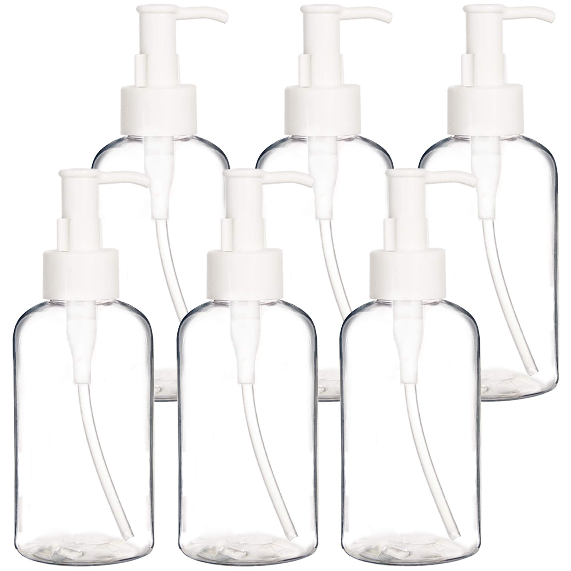 Youngever 6 Pack Plastic Pump Bottles 8 Ounce, Refillable Plastic Pump Bottles with Travel Lock