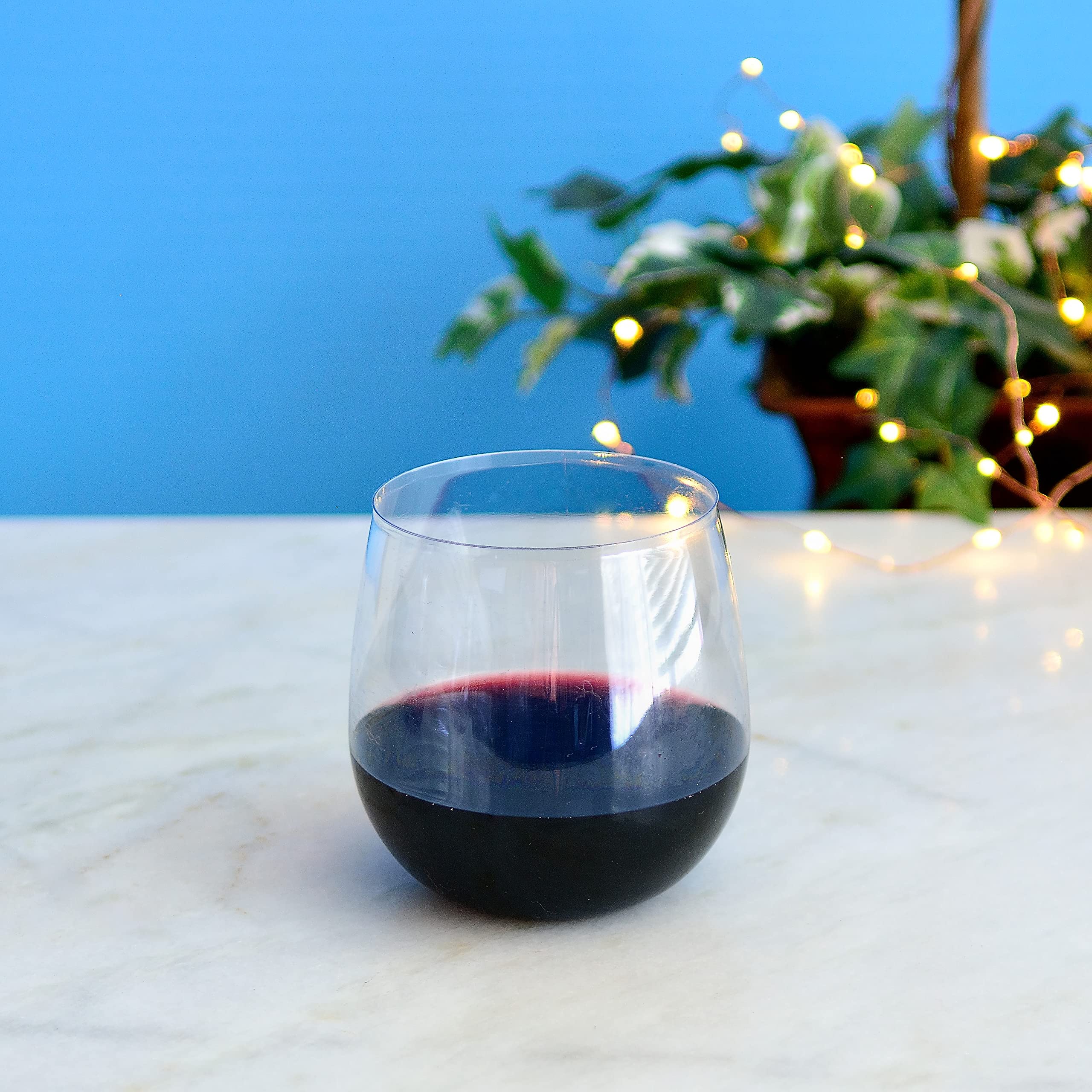 Youngever 9 Pack Plastic Red Wine Glasses, 15 Ounce Shatterproof Wine Glasses