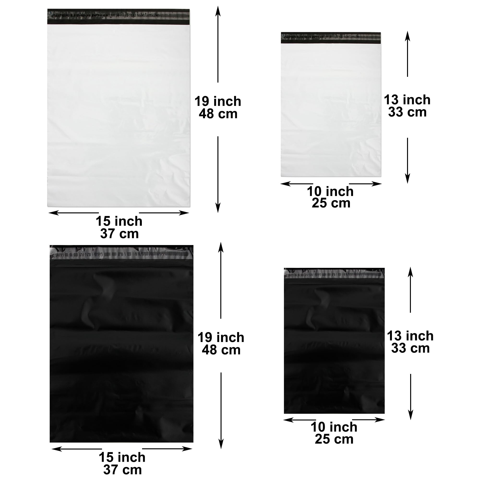 Youngever 120 Pcs Poly Mailers Set, Waterproof Self-Sealing Mailing Envelopes, Durable Shipping Bags (60 Pcs 10x13 inch & 60 Pcs 14.5x19 inch)
