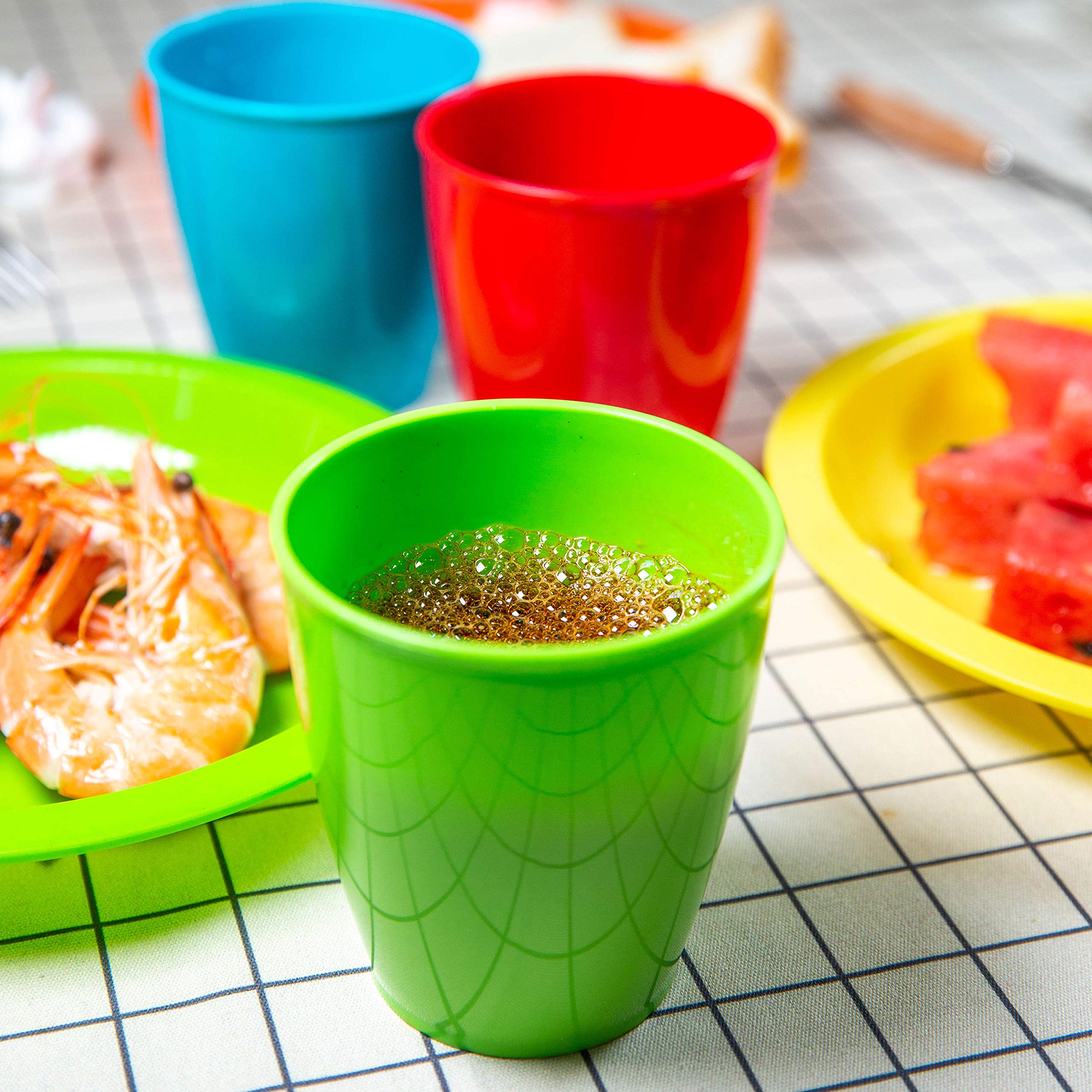 Youngever 8 Ounce Kids Cups - 9 Pack in Assorted Colors, Unbreakable Toddler Drinking Cups