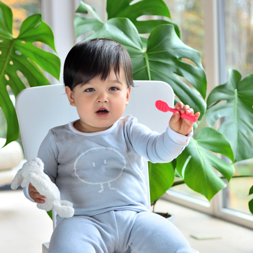 Youngever 5 Pack Silicone Baby Learning Spoons, Self Feeding Spoon, Unbreakable Silicone Learning Spoons for Kids Aged 6+ Months