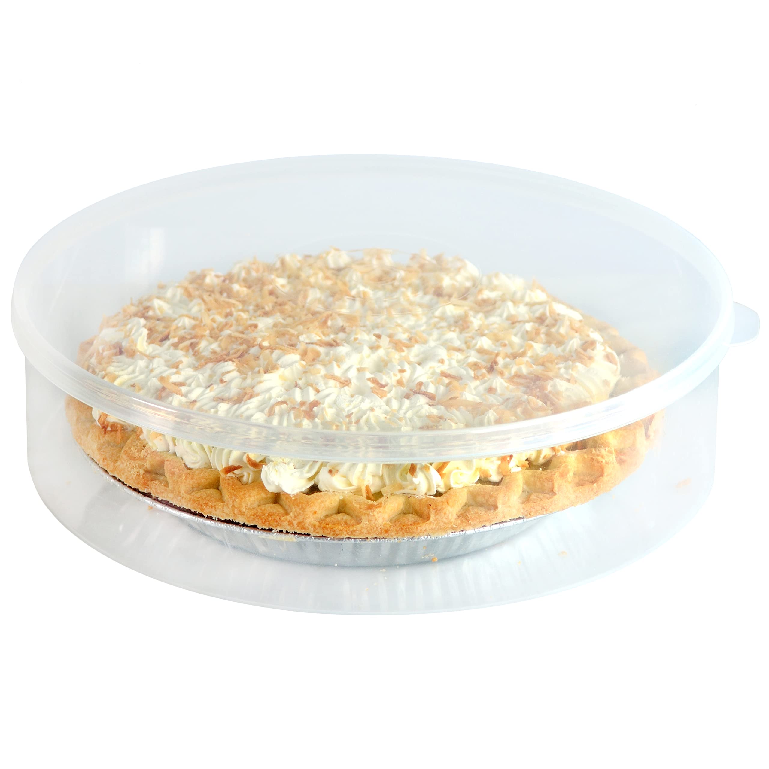 Youngever Plastic Pie Container, 11 Inch, Fresh Pie Keeper, Cupcake Carrier, Clear Round Food Storage Container with Lid, Food Container for Cupcakes, Cookies, Cheesecakes