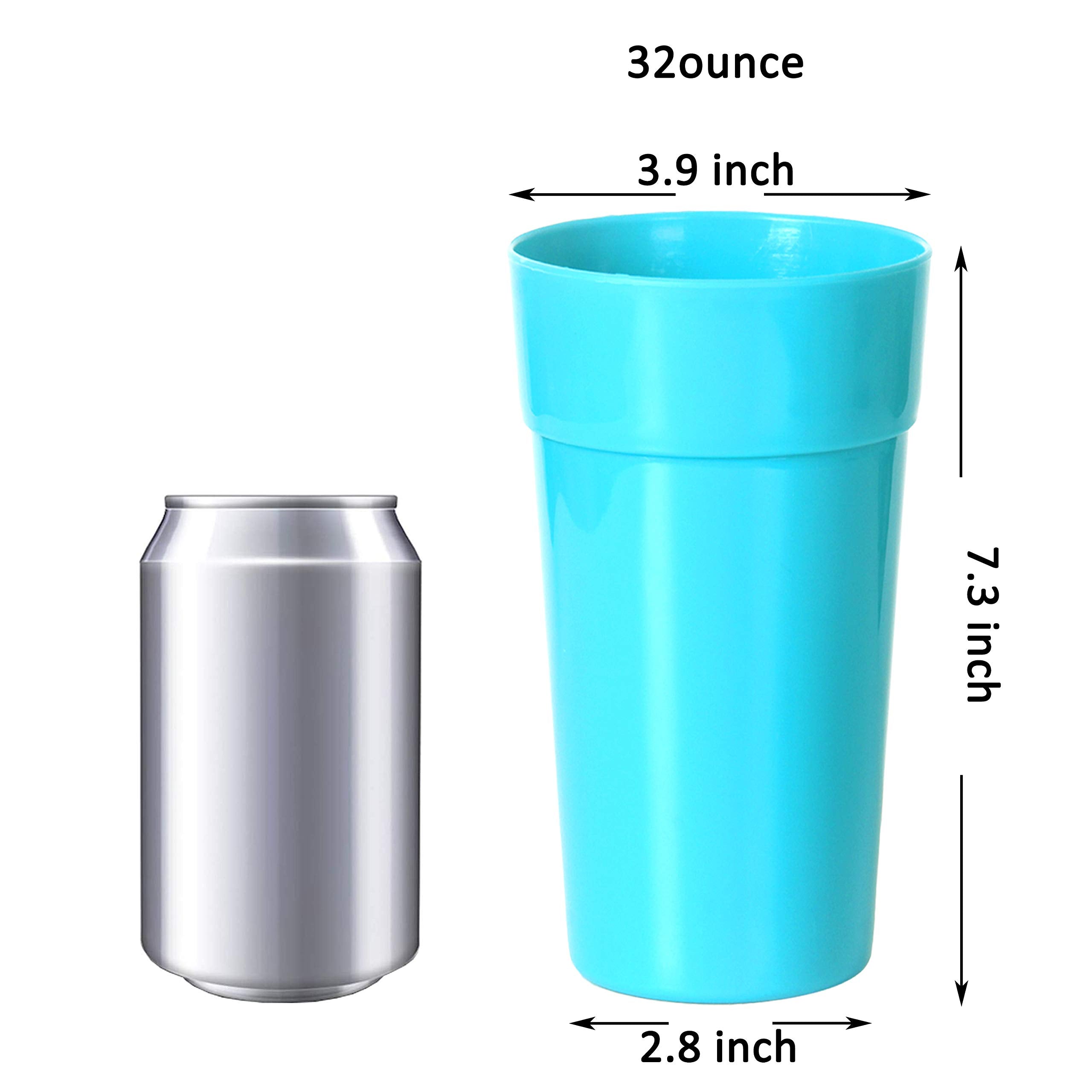 Youngever 9 Pack Plastic Tumblers, Unbreakable Drinking Glasses, Plastic Cups in 9 Assorted Colors