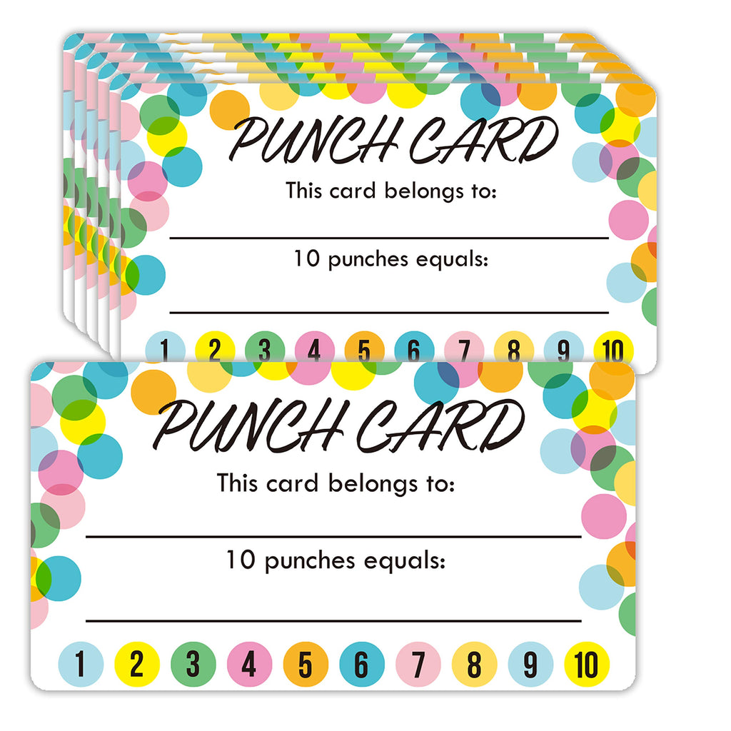Youngever Punch Cards 210 Pack, Incentive Loyalty Reward Card for Classroom, Business, Kids, Students, Teachers 3.5 inch x 2 inch