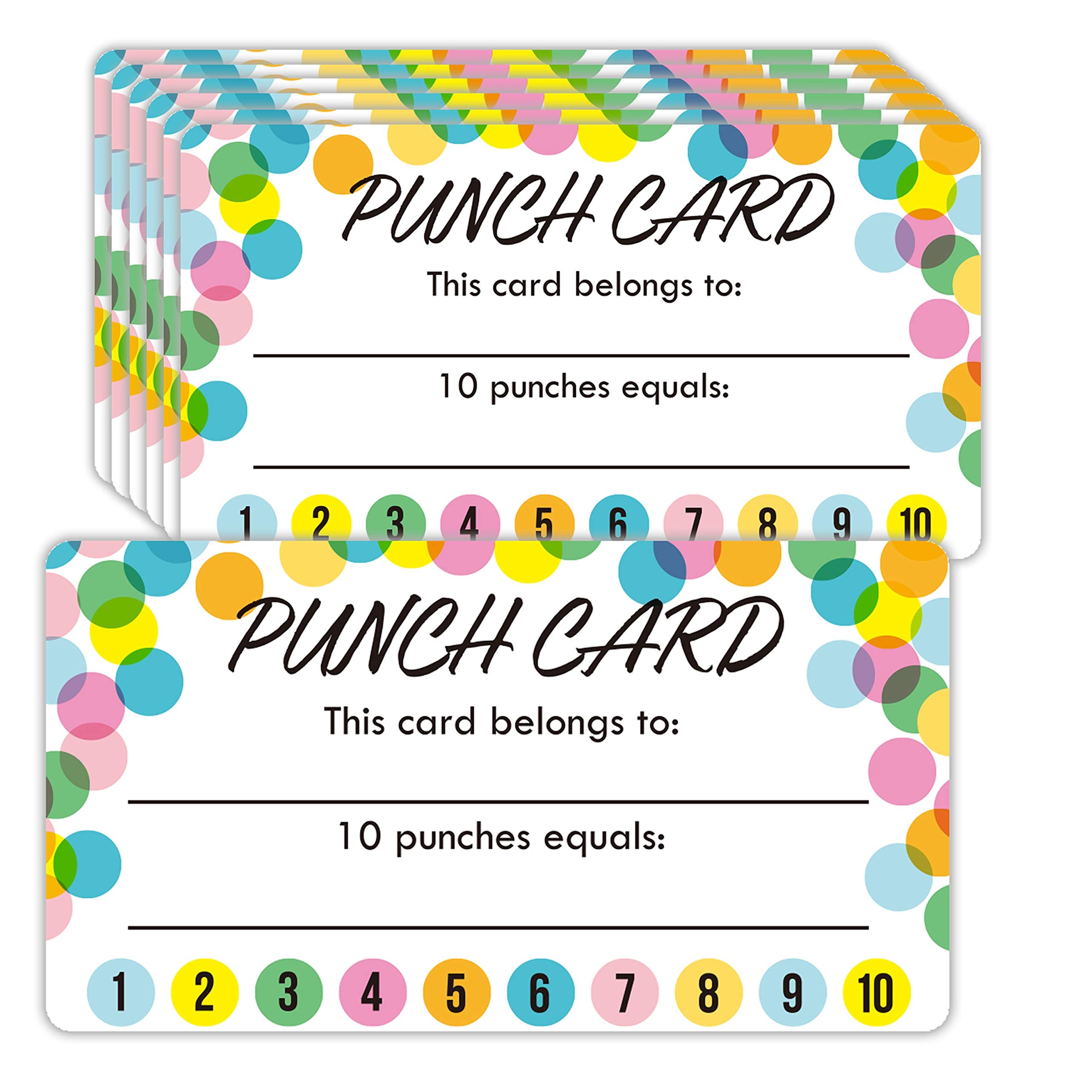 Youngever Punch Cards 210 Pack, Incentive Loyalty Reward Card for Classroom, Business, Kids, Students, Teachers 3.5 inch x 2 inch