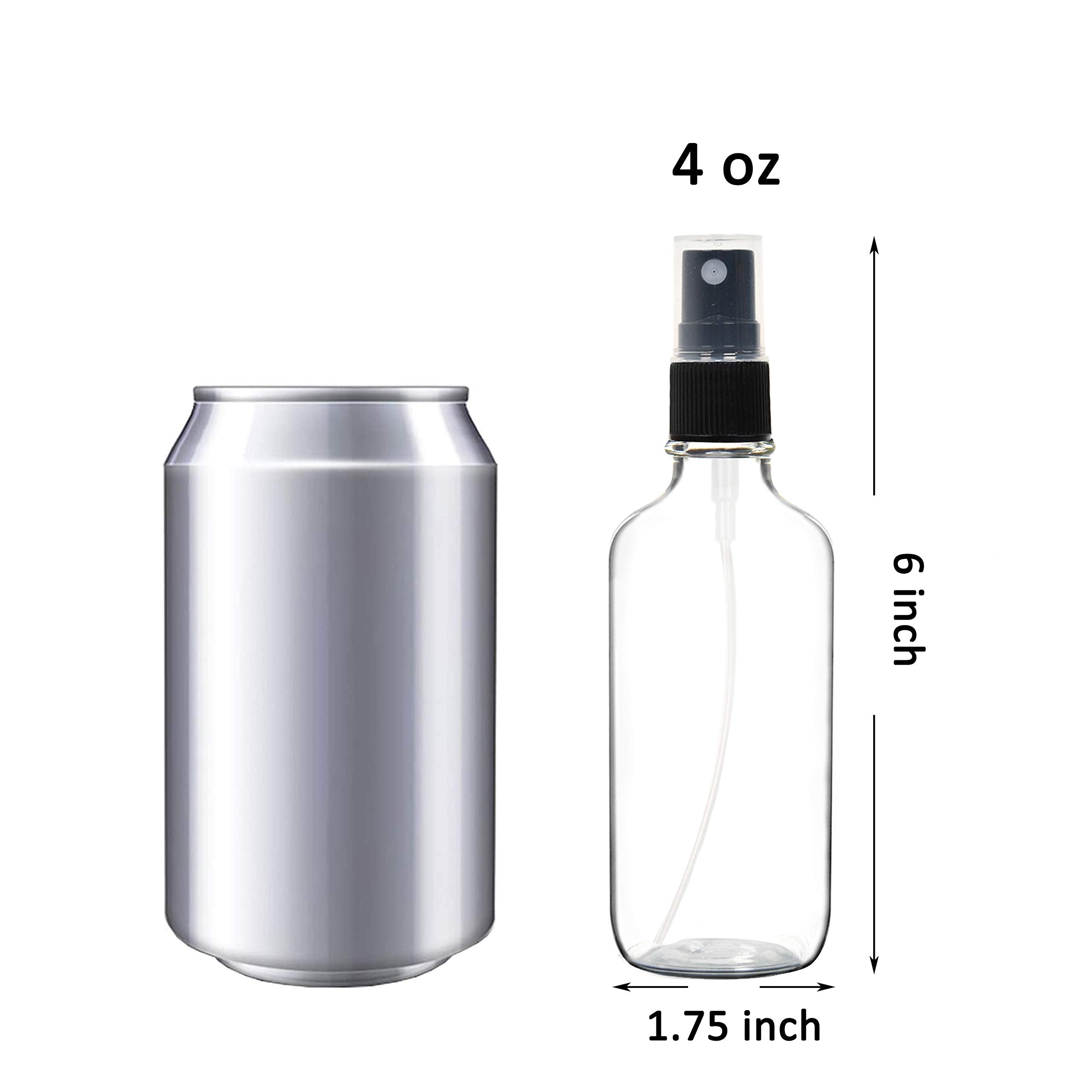 Youngever 10 Pack Empty Clear Glass Spray Bottles, 4 Ounce Refillable Container for Essential Oils, Cleaning Products, or Aromatherapy